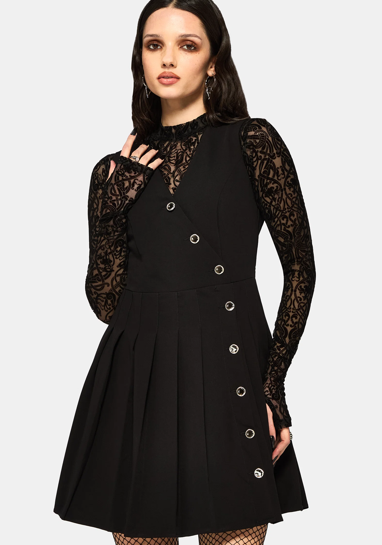 Moonage Asymmetric Sleeveless Mini Dress - Image 4