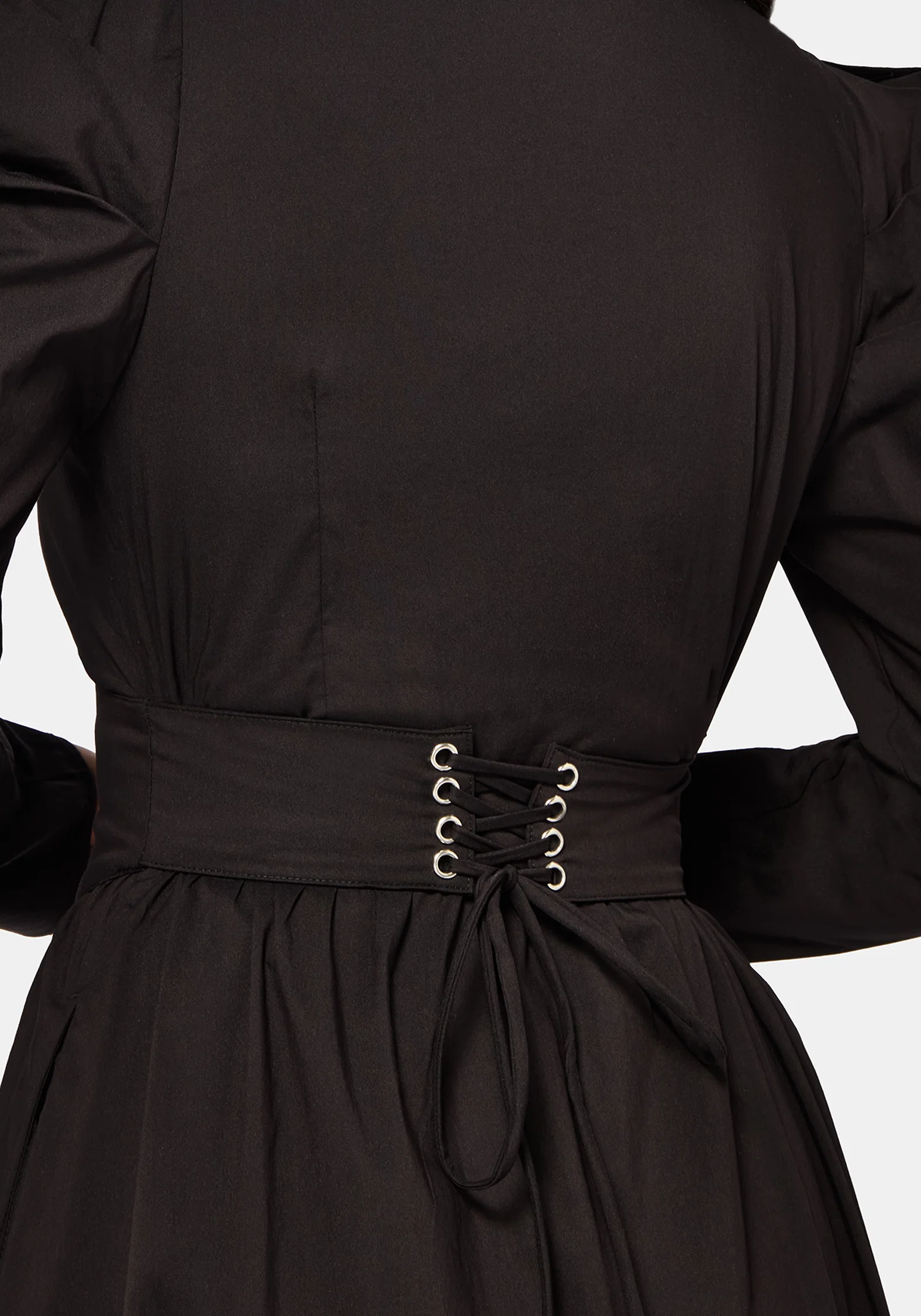 Morag Button Up Mutton Sleeve Cotton Midi Dress - Image 2