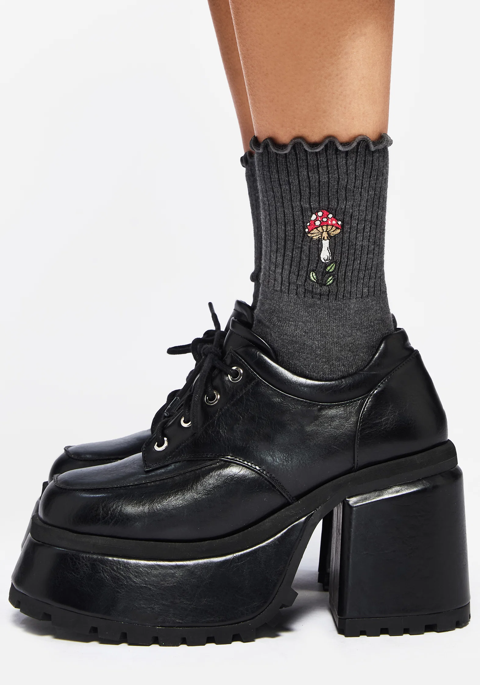 Morchella Embroidered Mushroom Socks - Image 3