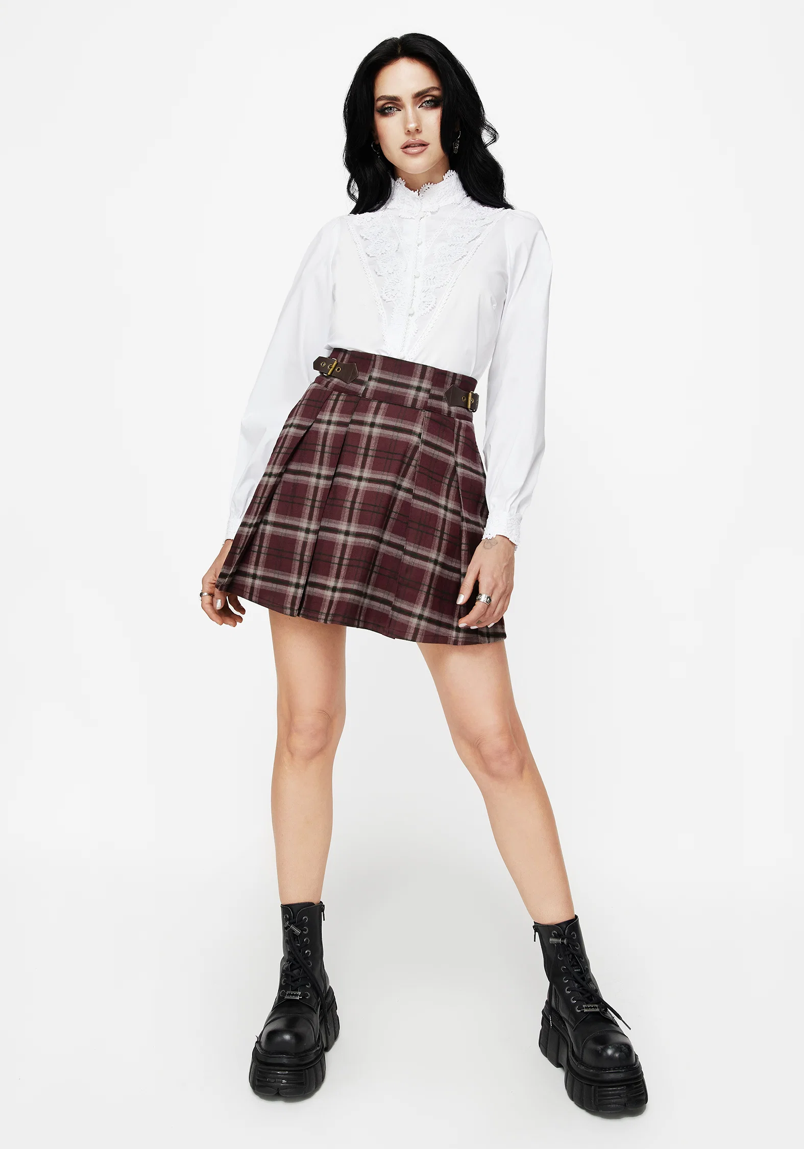 Morgaine Lace Detail Button Up Shirt - White - Image 5