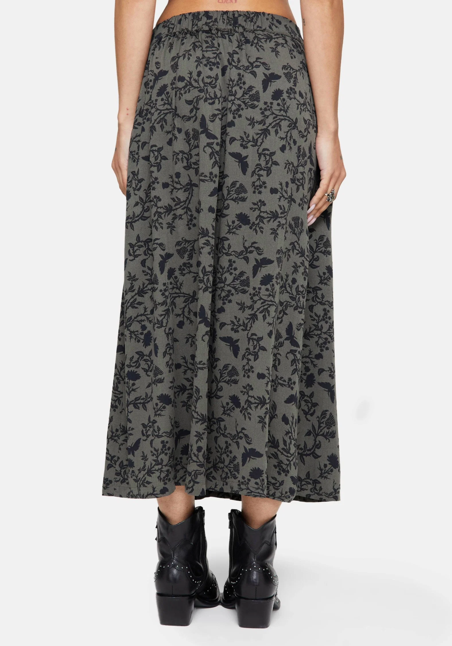 Morgana Button Up Midi Skirt - Green - Image 3