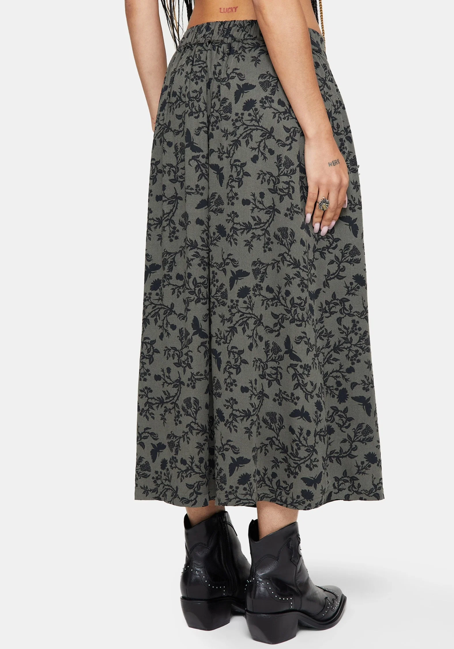 Morgana Button Up Midi Skirt - Green - Image 5