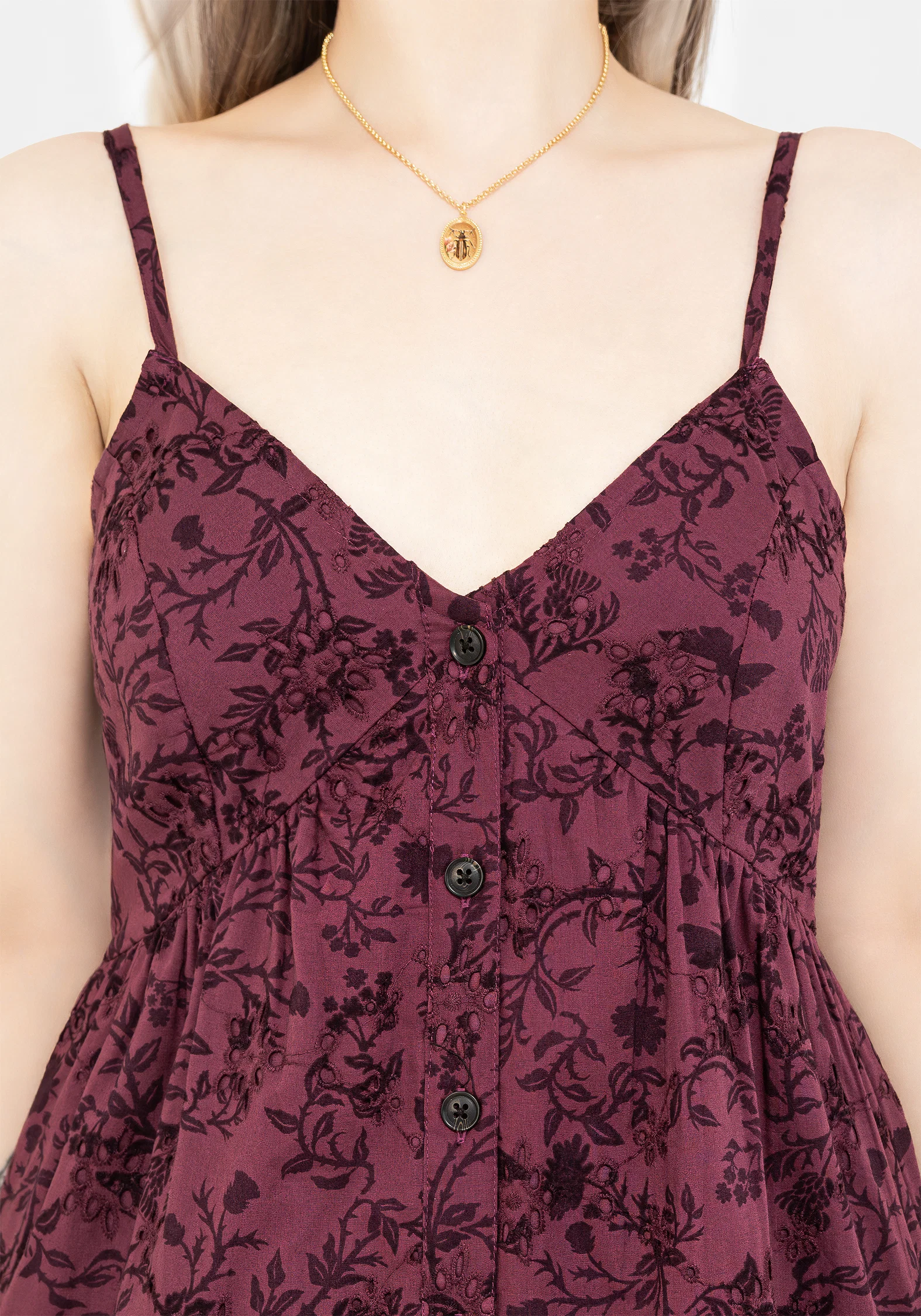 Morgana Cotton Broderie Cami Midaxi Dress - Image 2