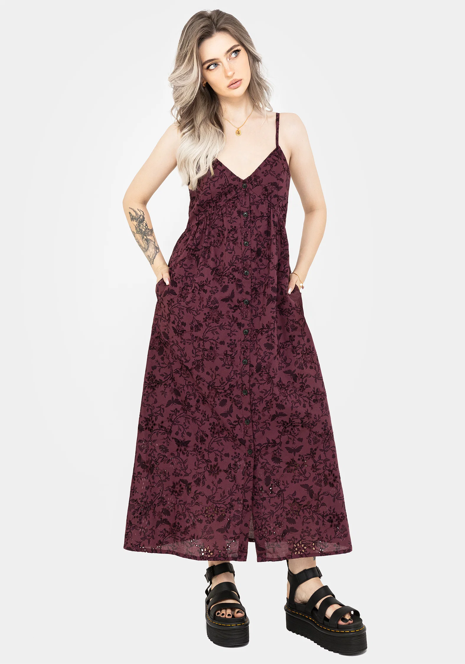 Morgana Cotton Broderie Cami Midaxi Dress - Image 4