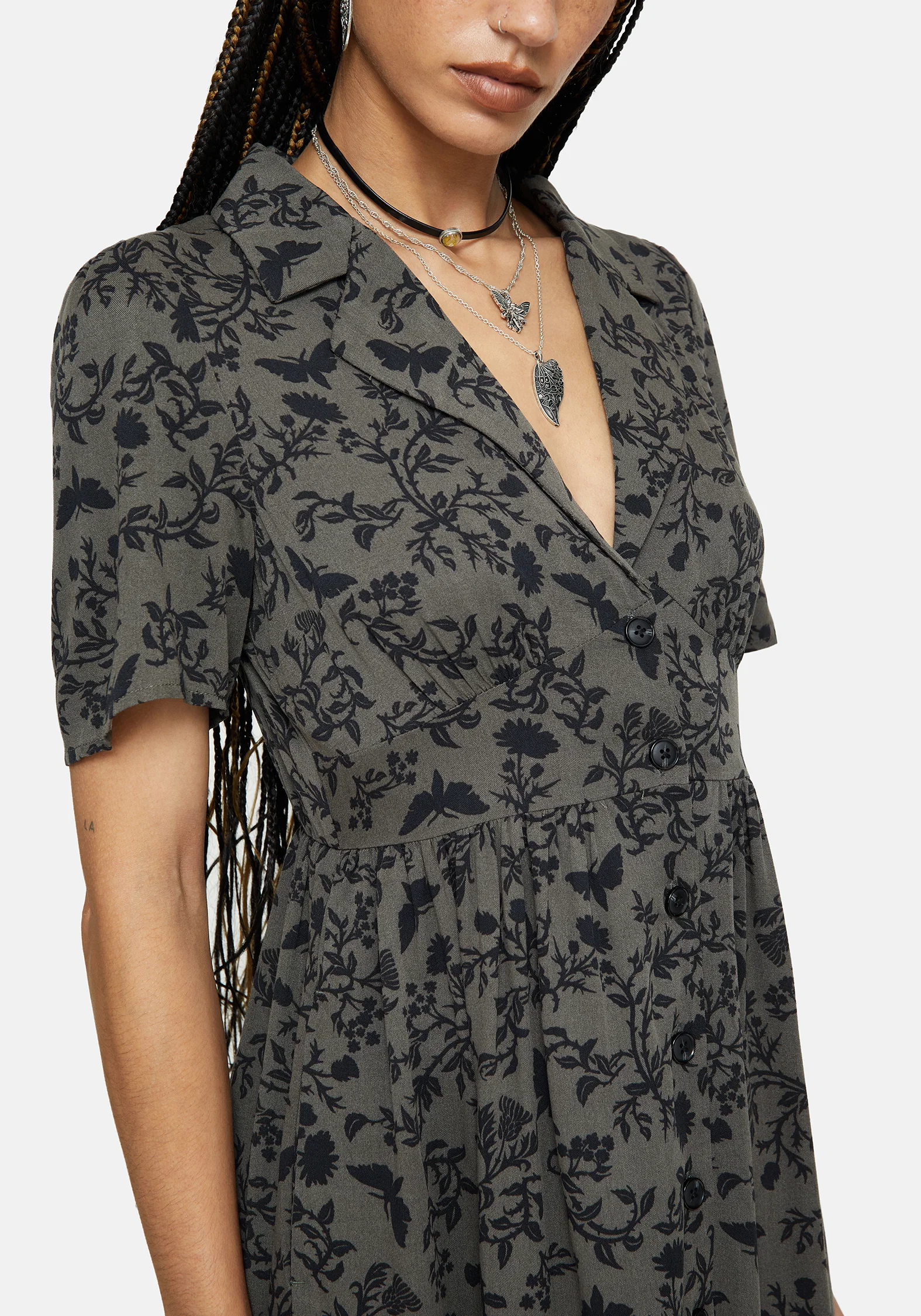 Morgana Midi Shirt Dress - Green - Image 4