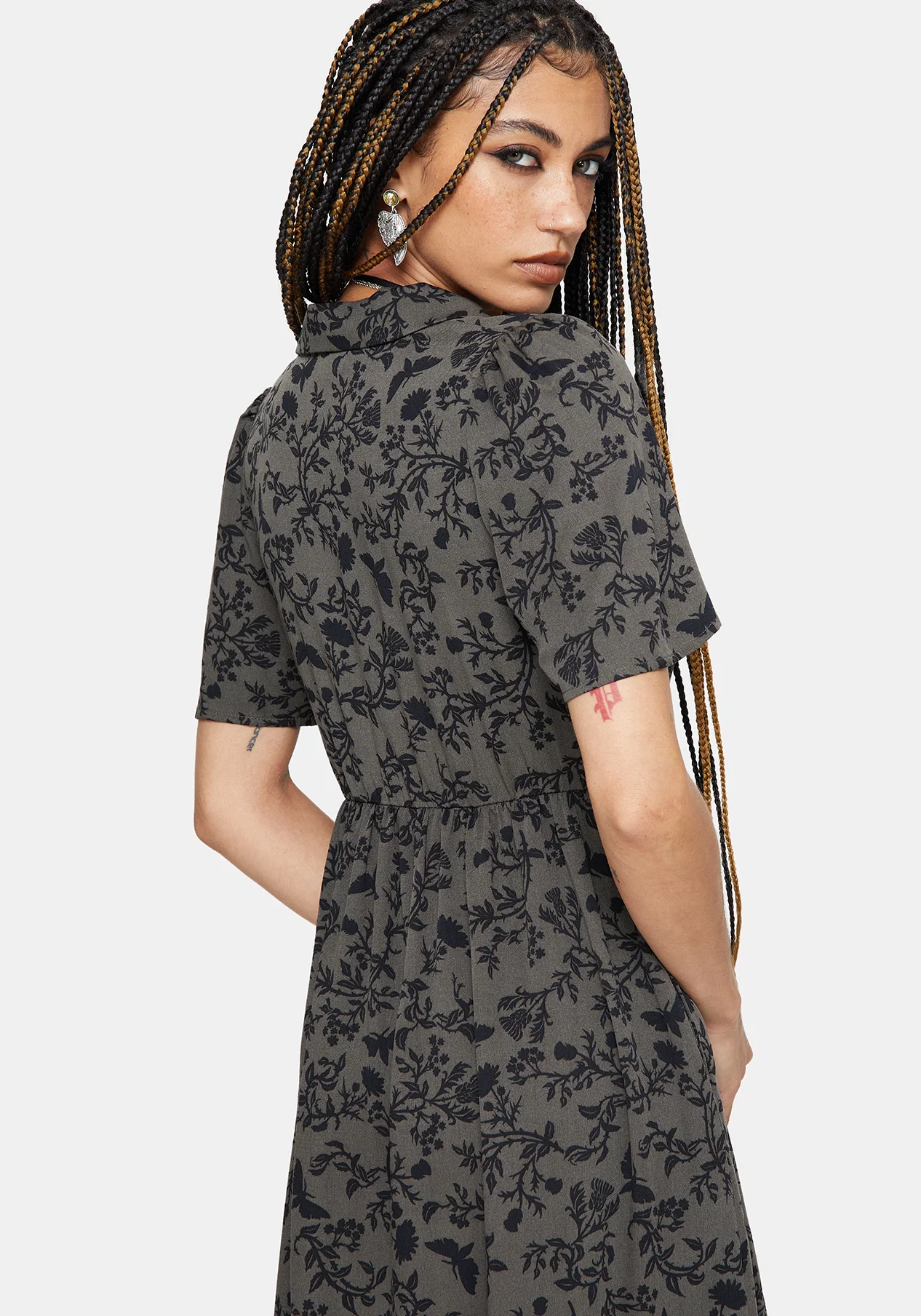 Morgana Midi Shirt Dress - Green - Image 5