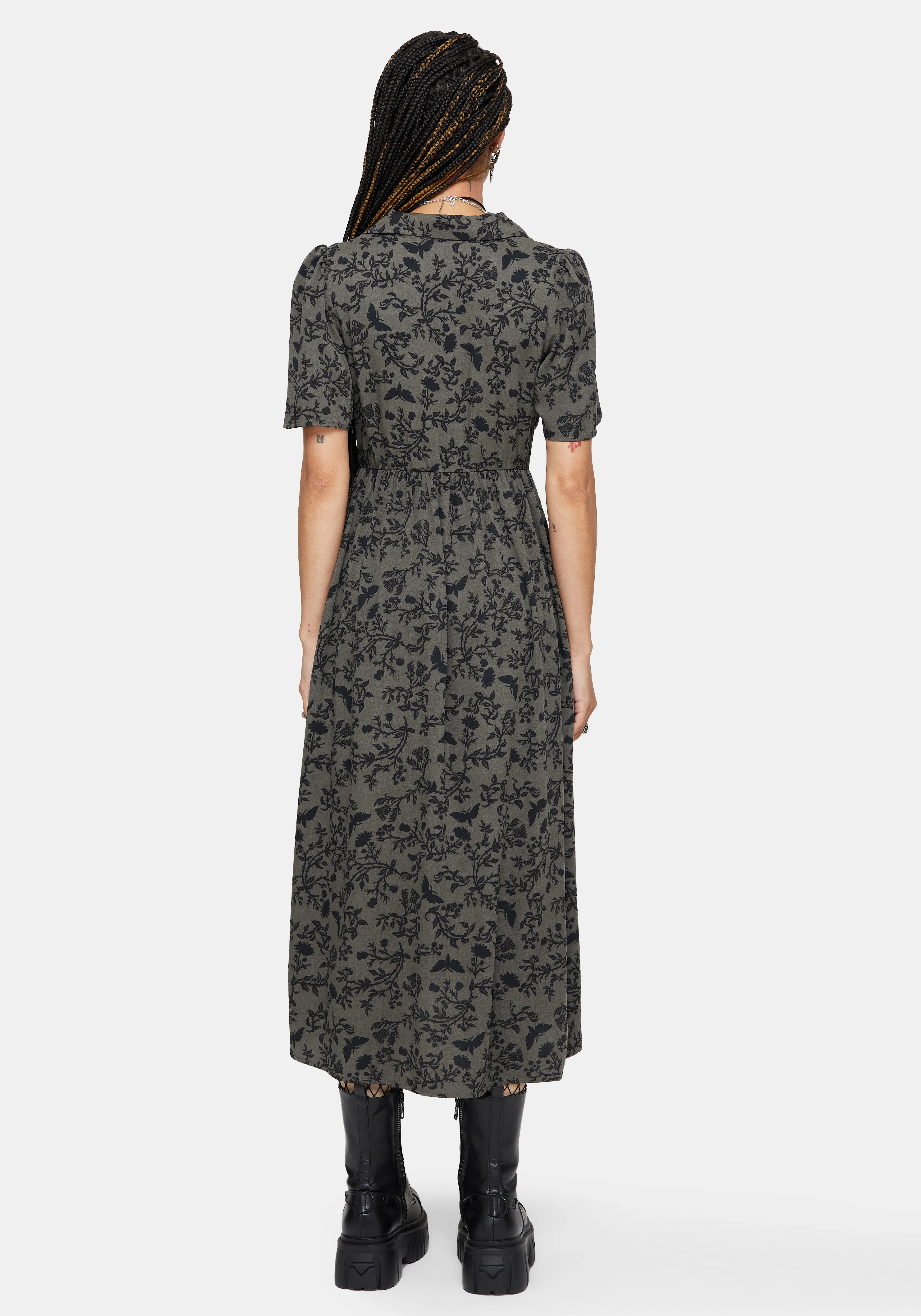 Morgana Midi Shirt Dress - Green - Image 6