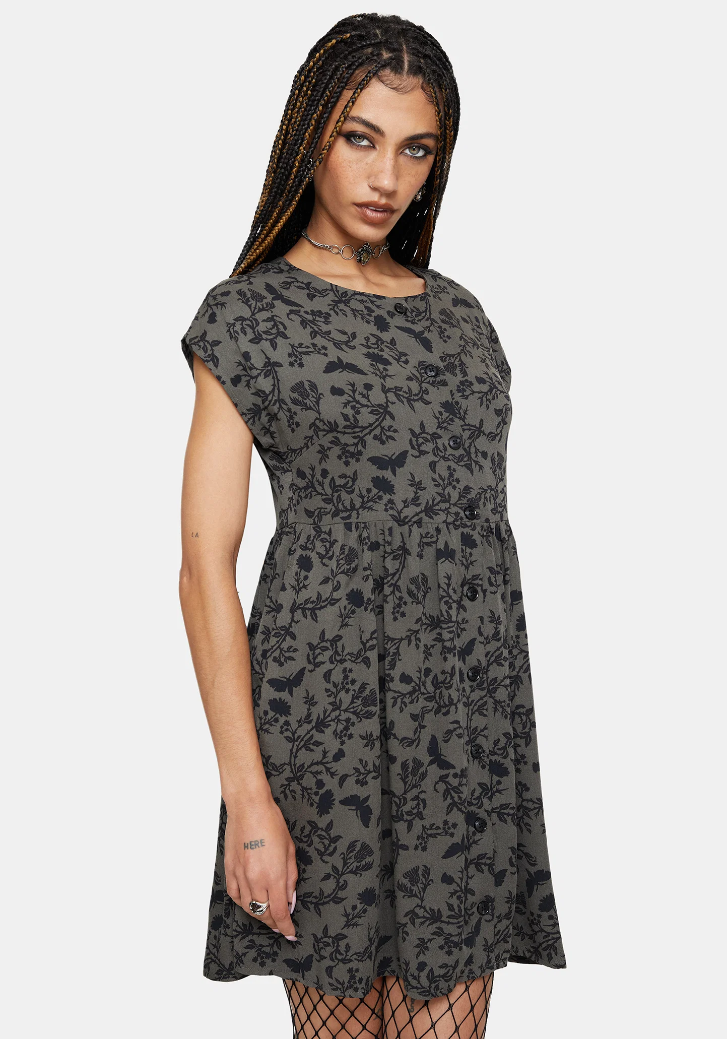 Morgana Mini Dress - Green - Image 4