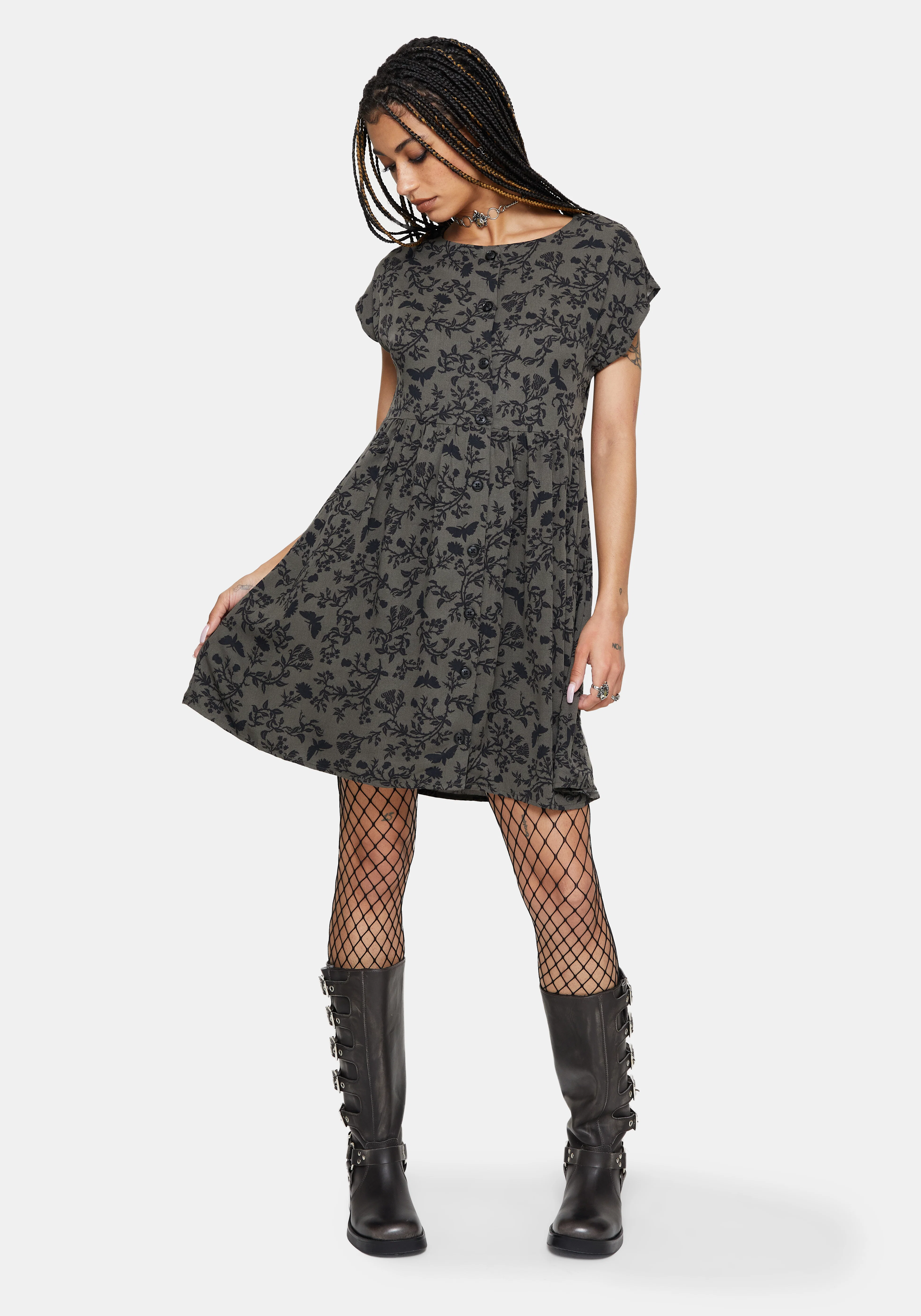 Morgana Mini Dress - Green - Image 6