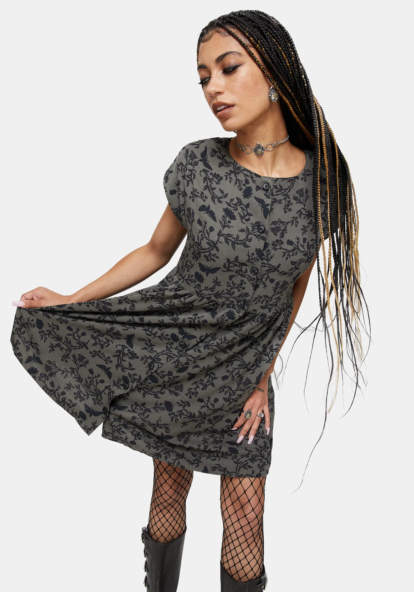 Morgana Mini Dress - Green - Image 7