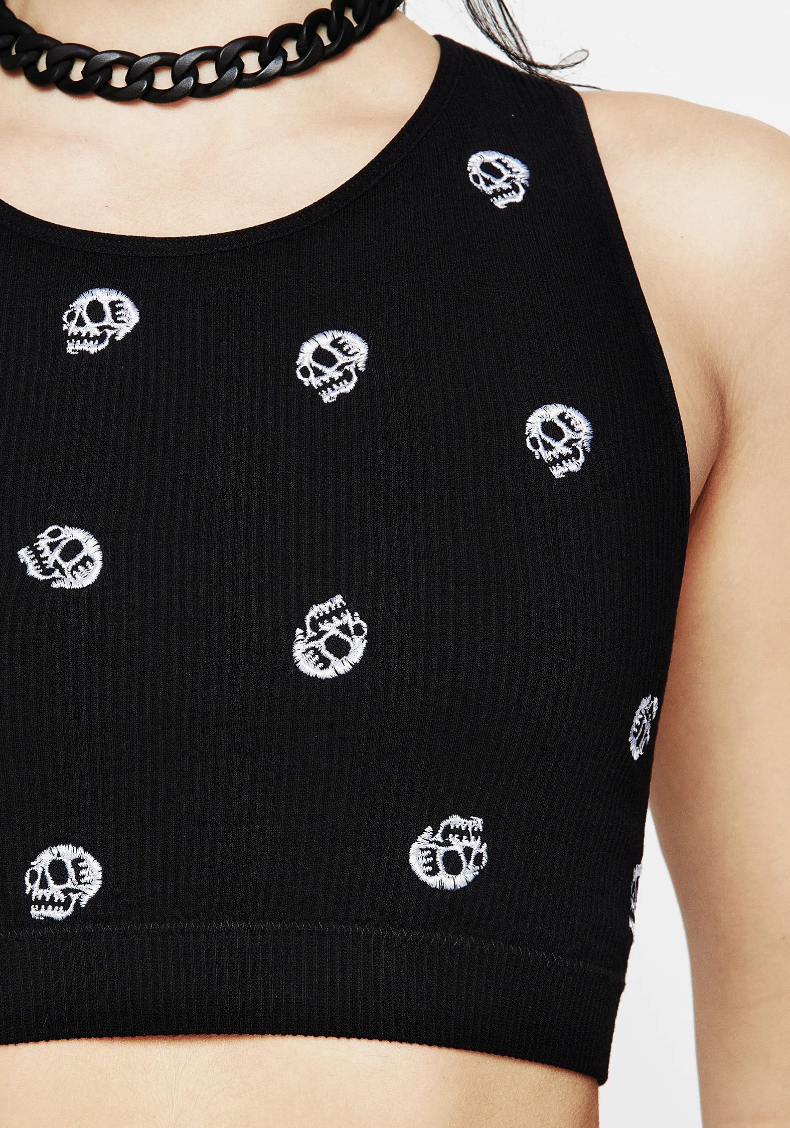 Mori Skull Embroidered Racerback Bralet - Image 2