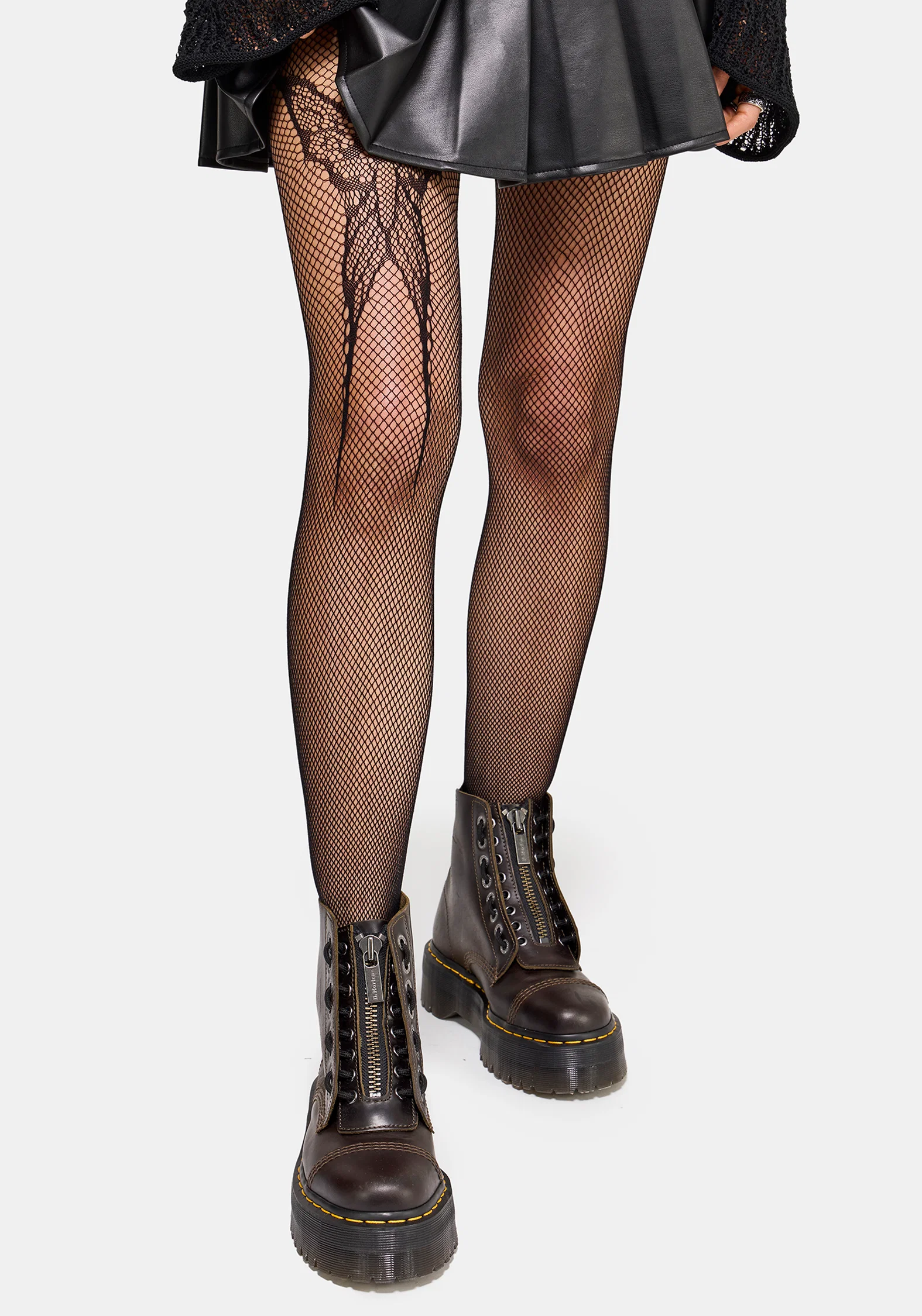 Morlit Moth Detail Fishnet Tights - Image 2