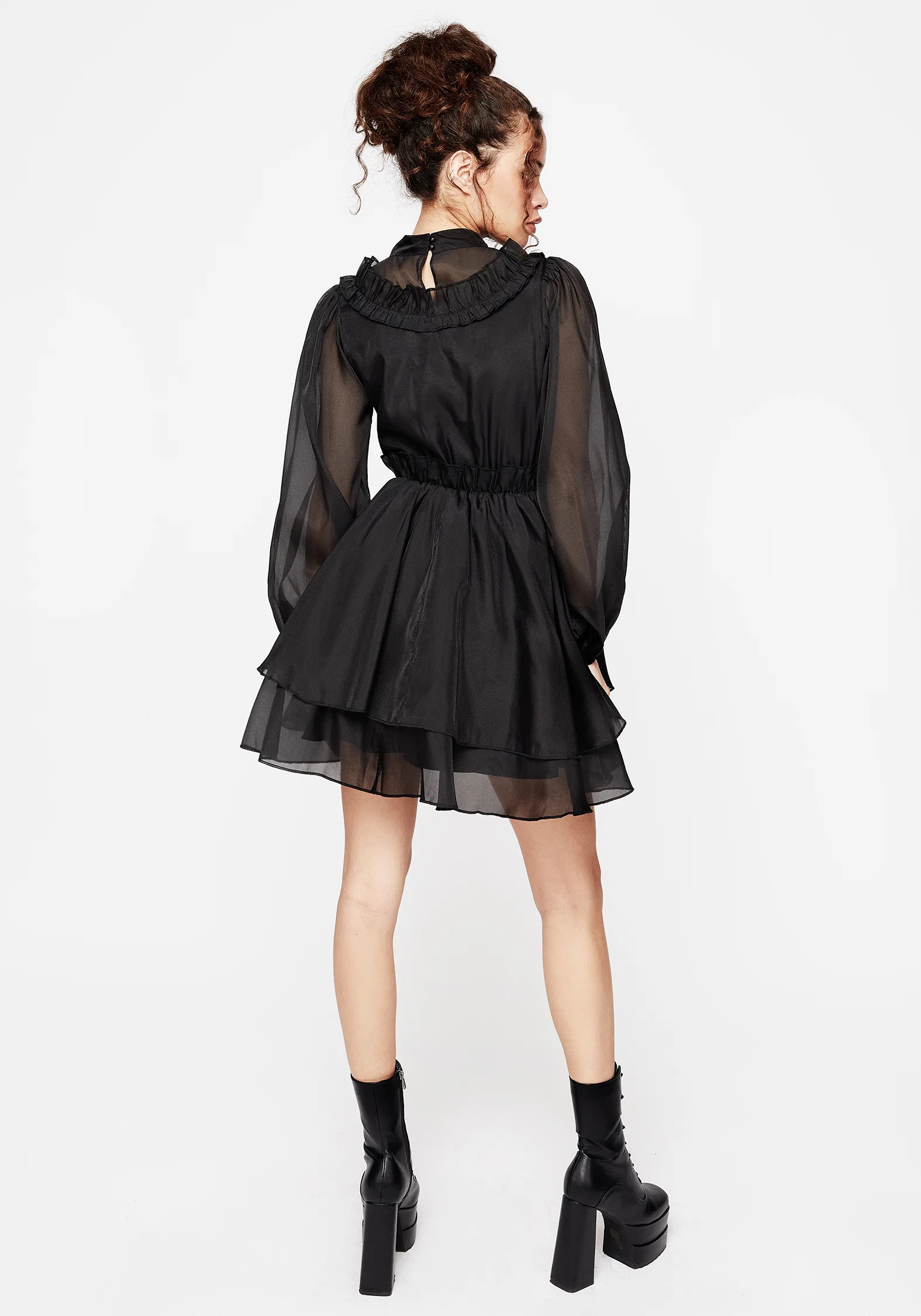 Morose Layered Frill Mini Dress - Image 3