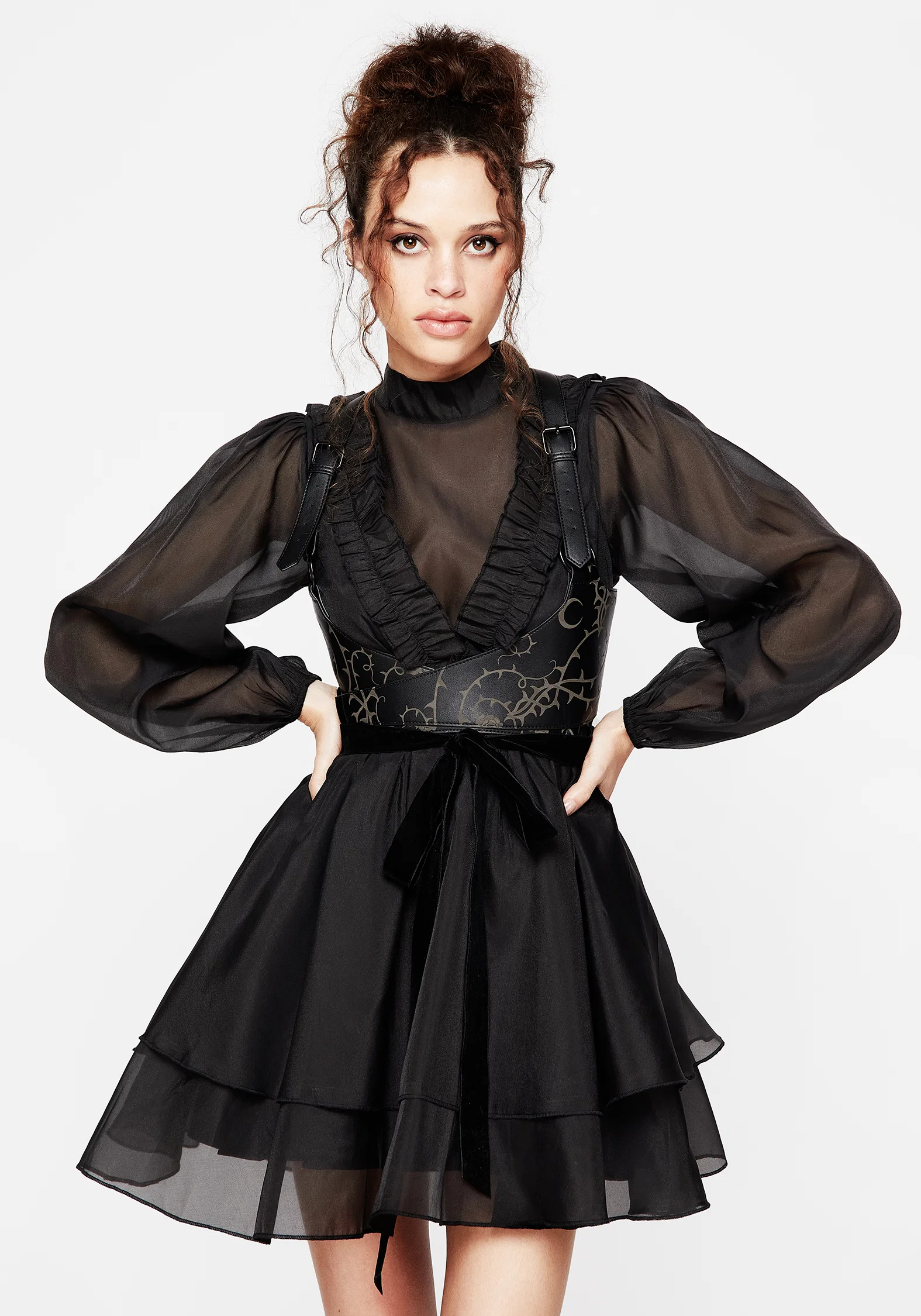 Morose Layered Frill Mini Dress - Image 4