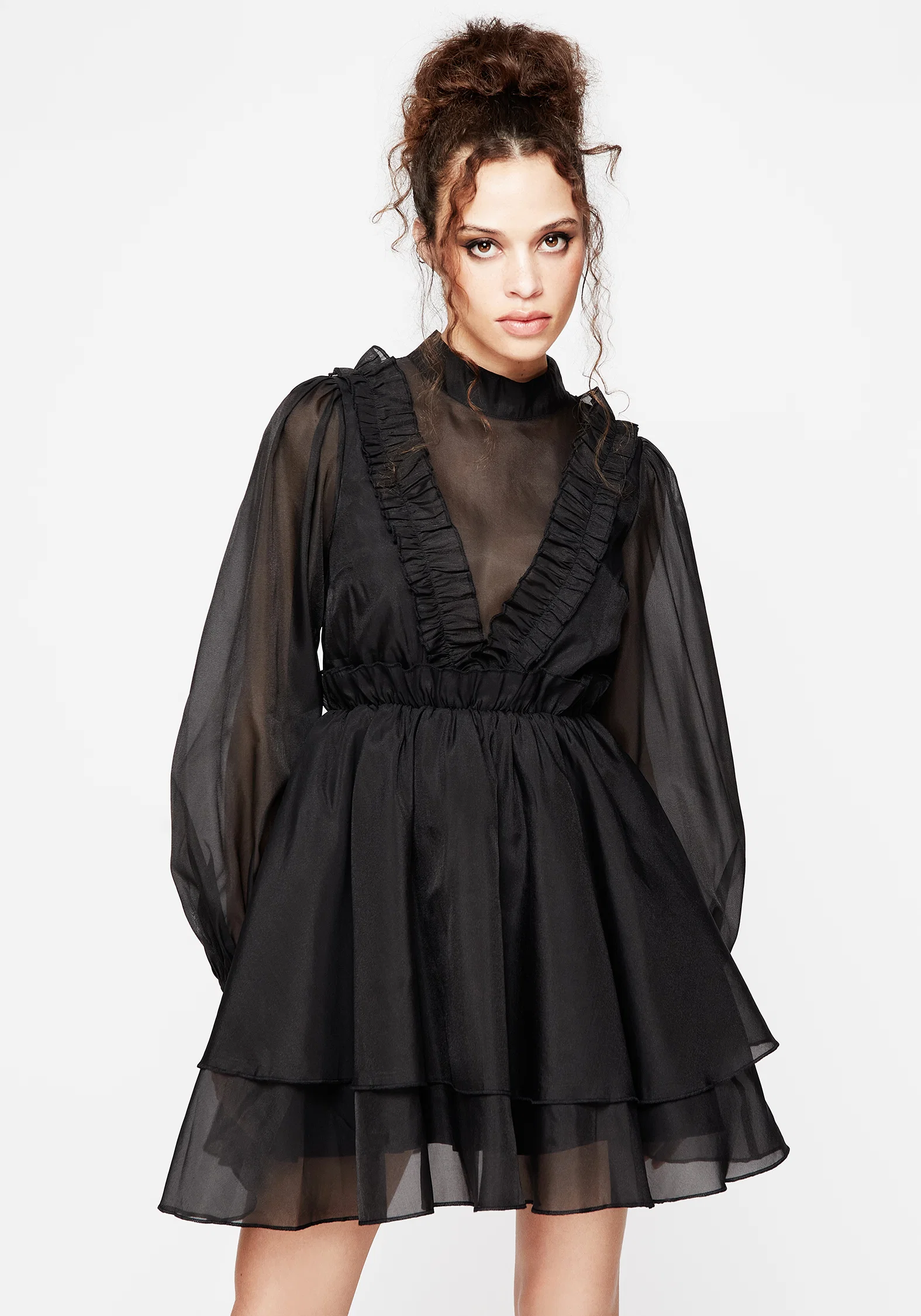 Morose Layered Frill Mini Dress - Image 5