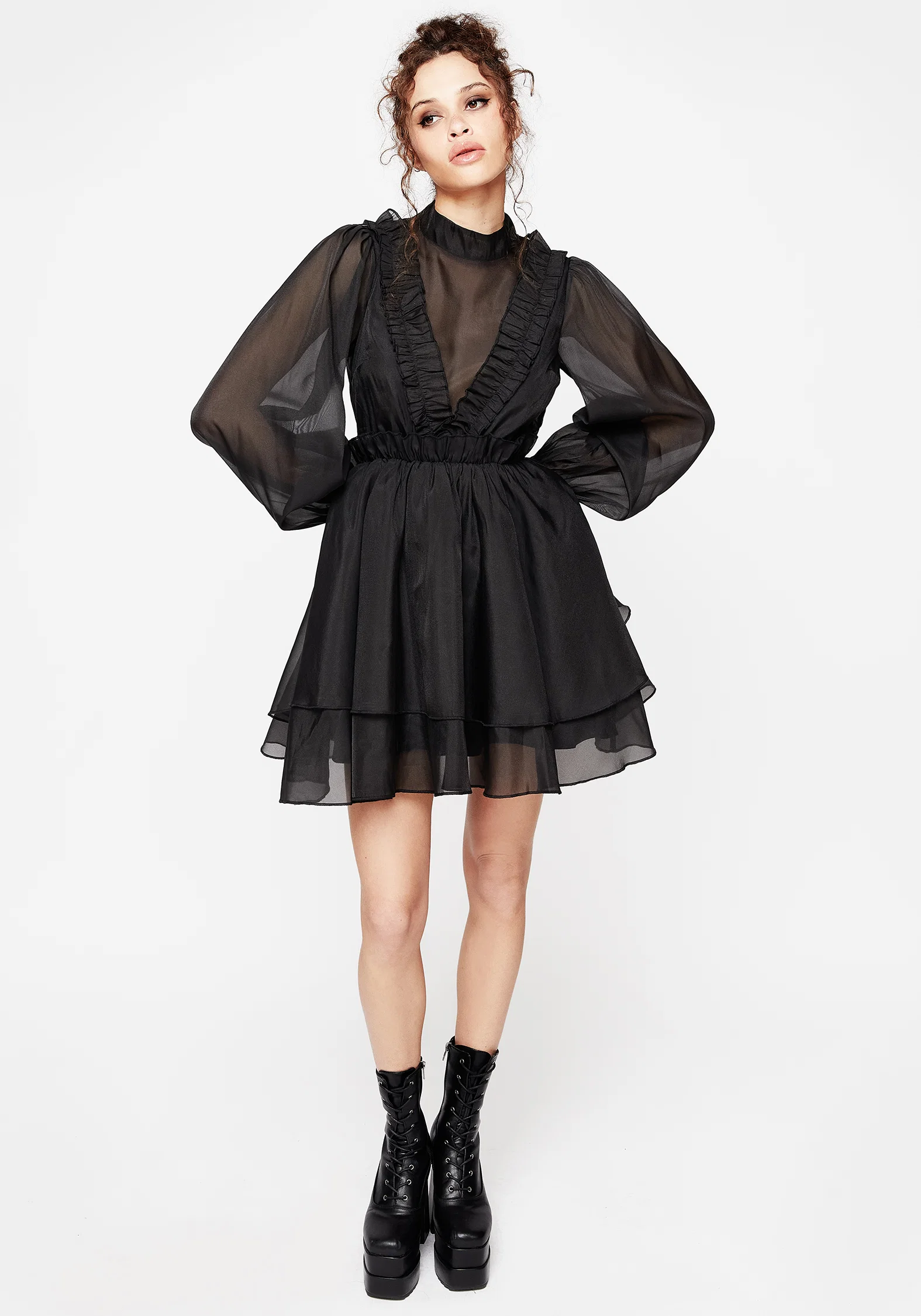 Morose Layered Frill Mini Dress - Image 6