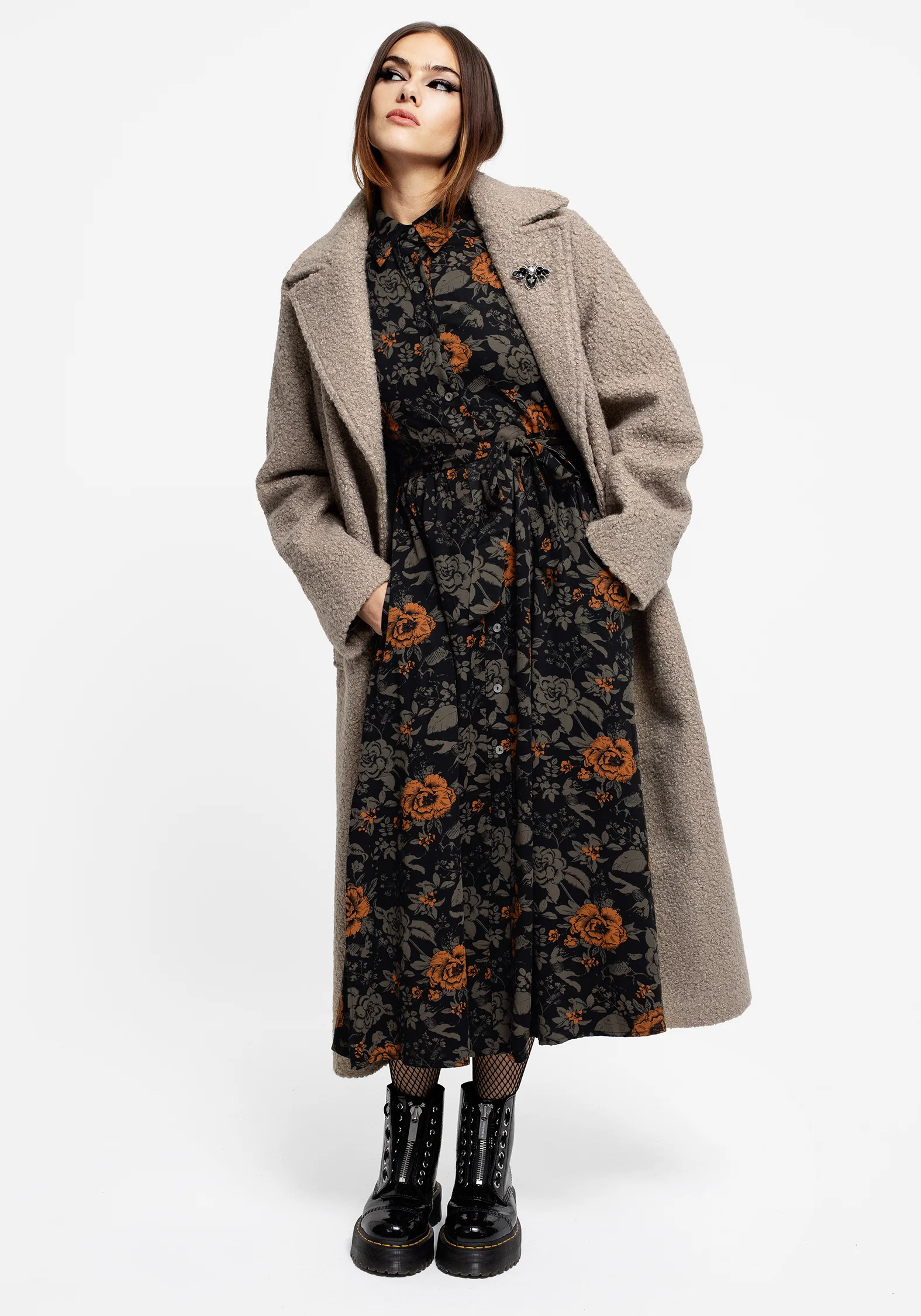 Mortify Floral Print Midi Shirt Dress - Image 5