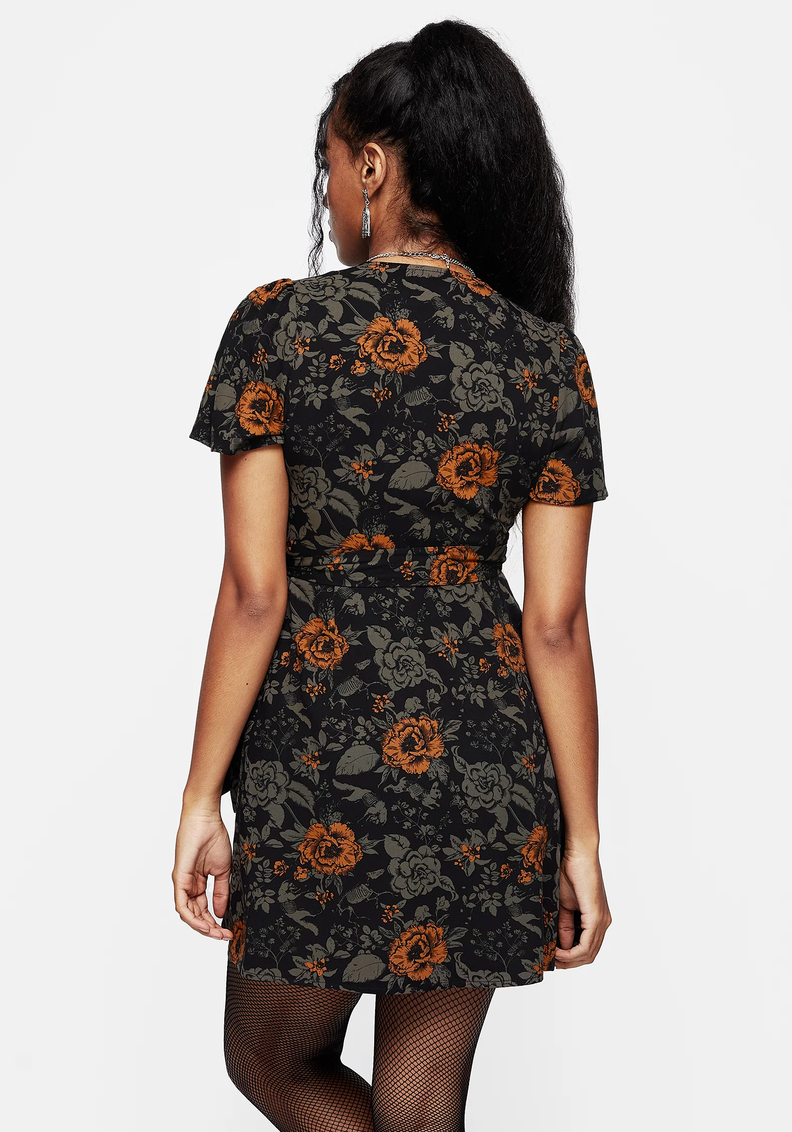 Mortify Floral Print Mini Wrap Dress - Image 3
