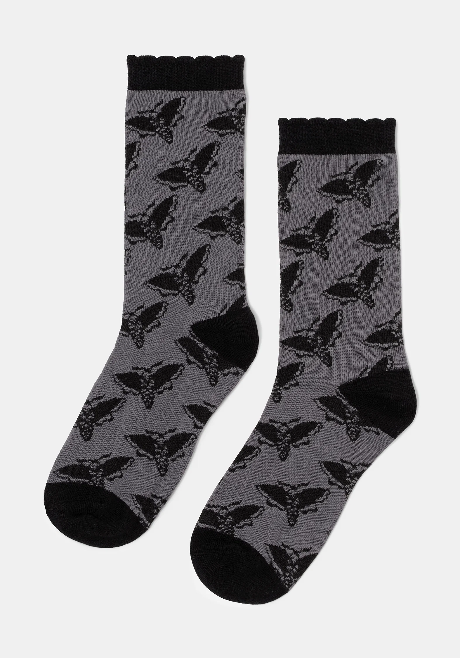 Mortmoth Jacquard Knit Socks - Black - Image 4