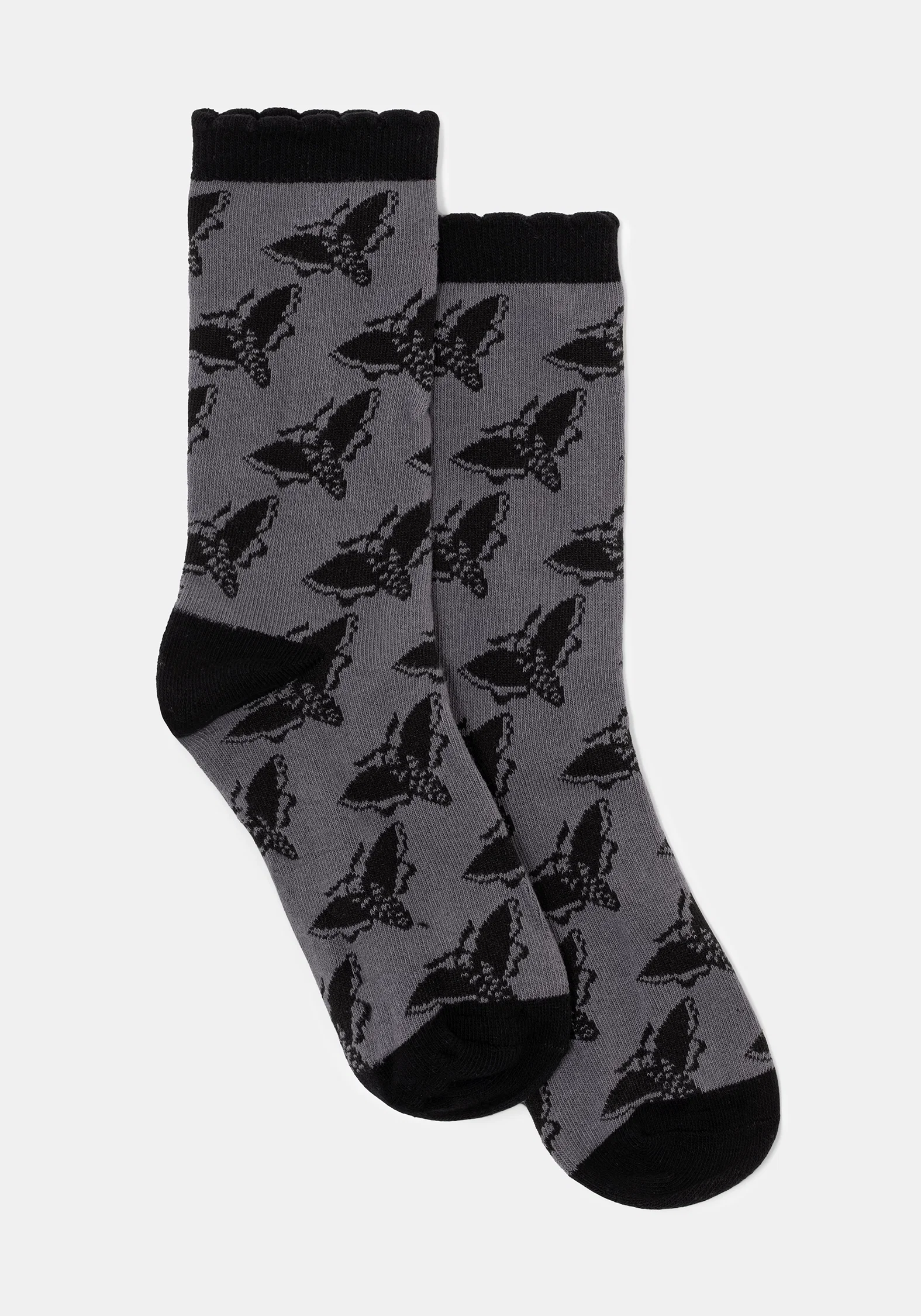 Mortmoth Jacquard Knit Socks - Black - Image 7