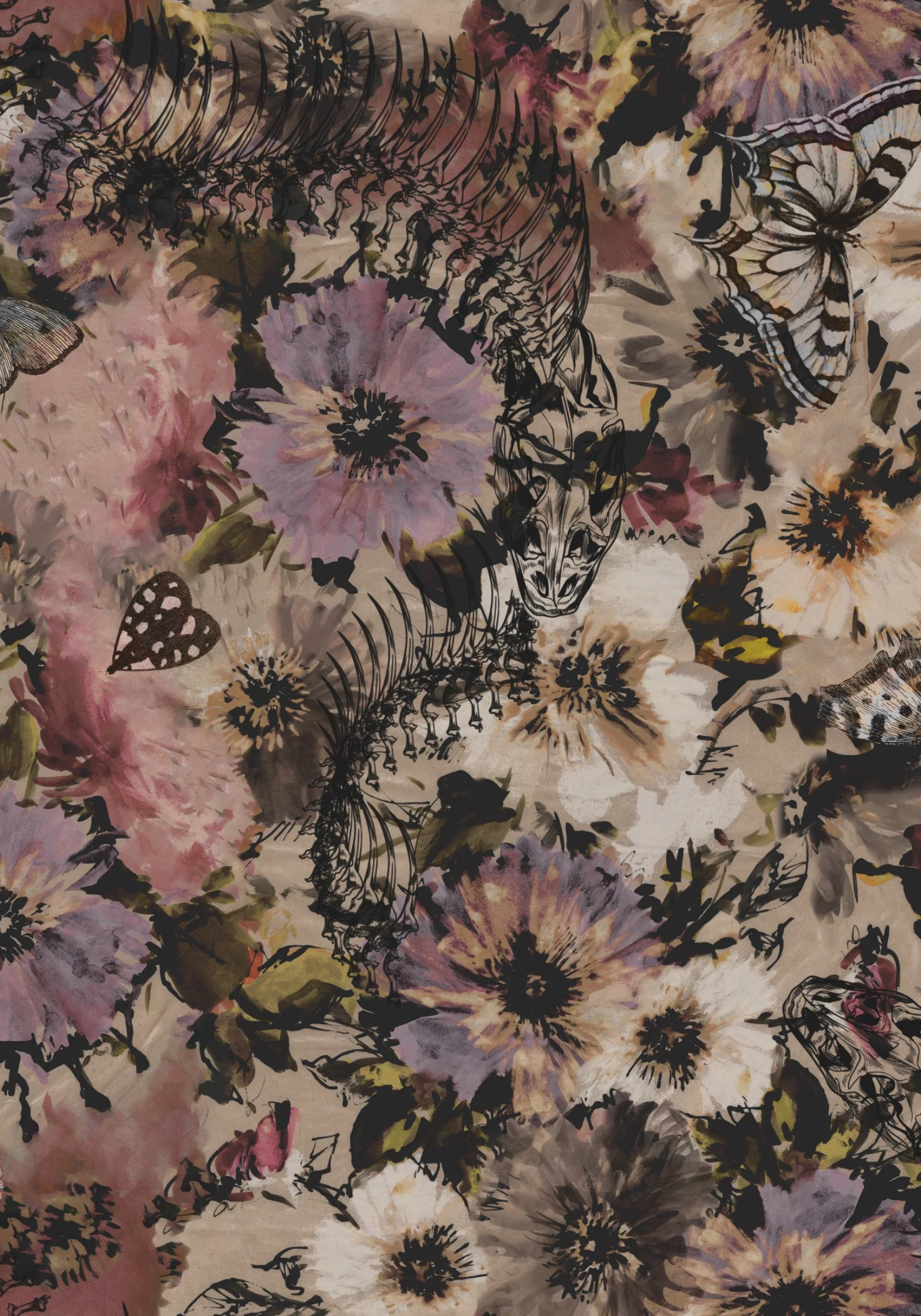 Mortua Grunge Floral Print Peplum Frill Cami Maxi Dress - Image 8
