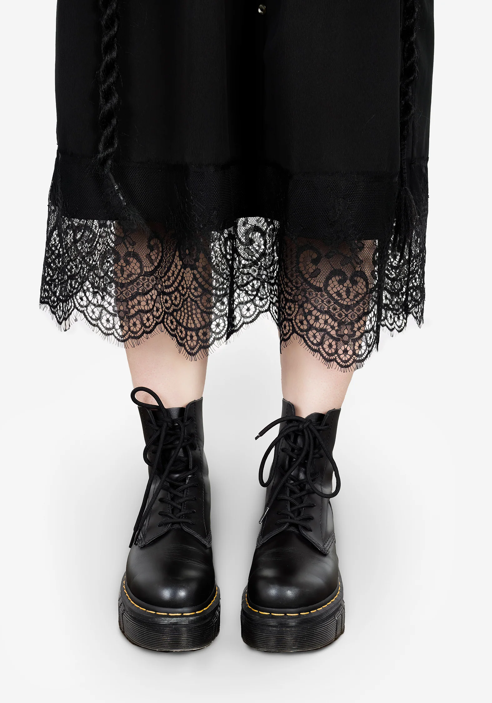 Mortuary Lace Button Up Midi Dress - Image 5