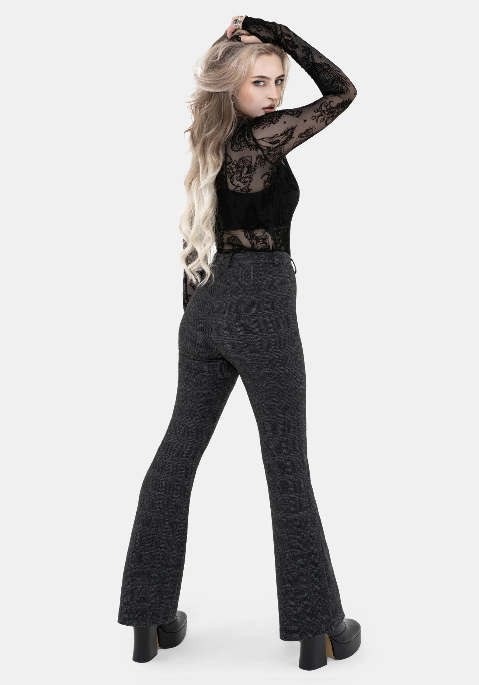 Moura Check Fit and Flare Trouser with Charm - Image 3