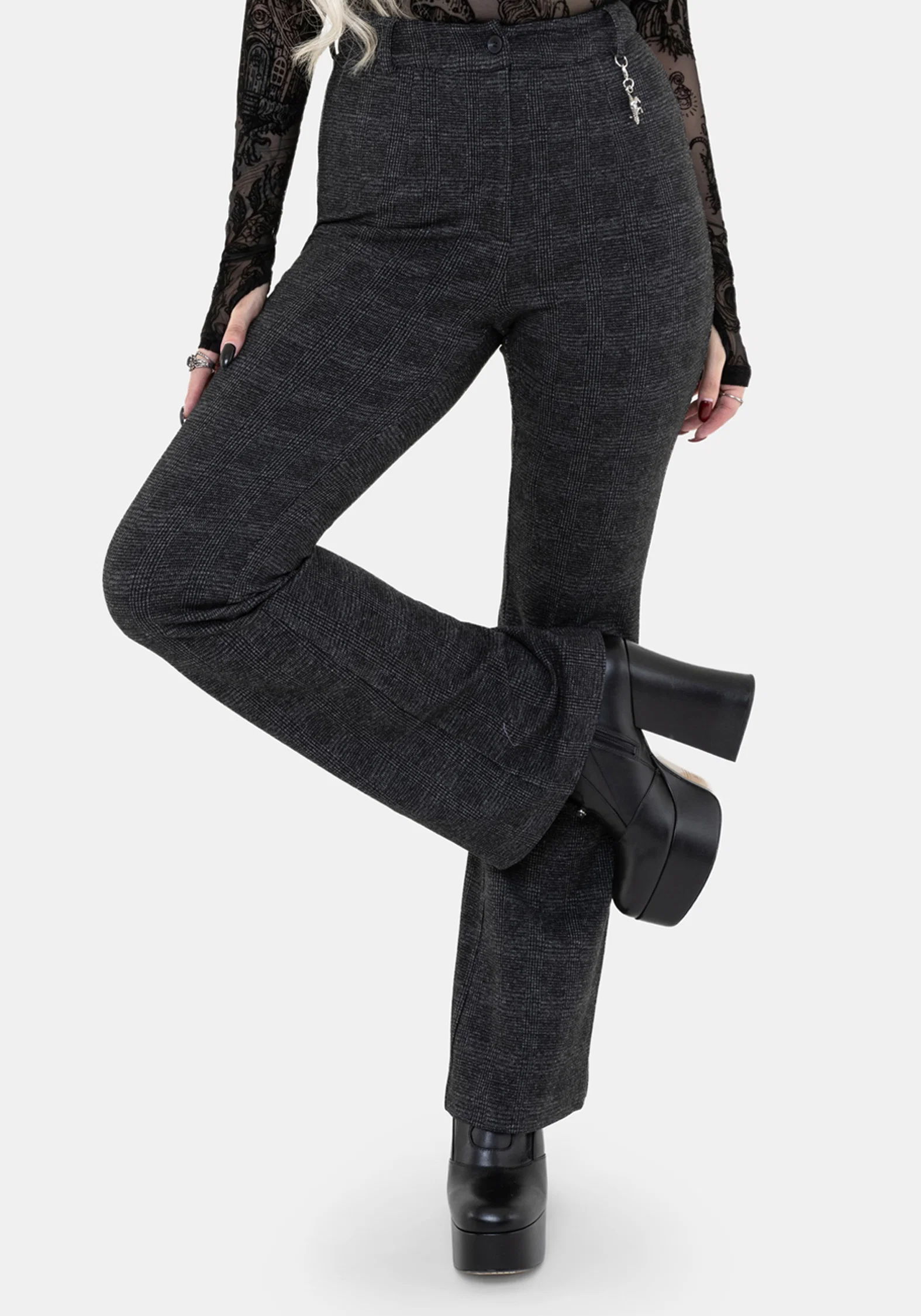 Moura Check Fit and Flare Trouser with Charm - Image 4