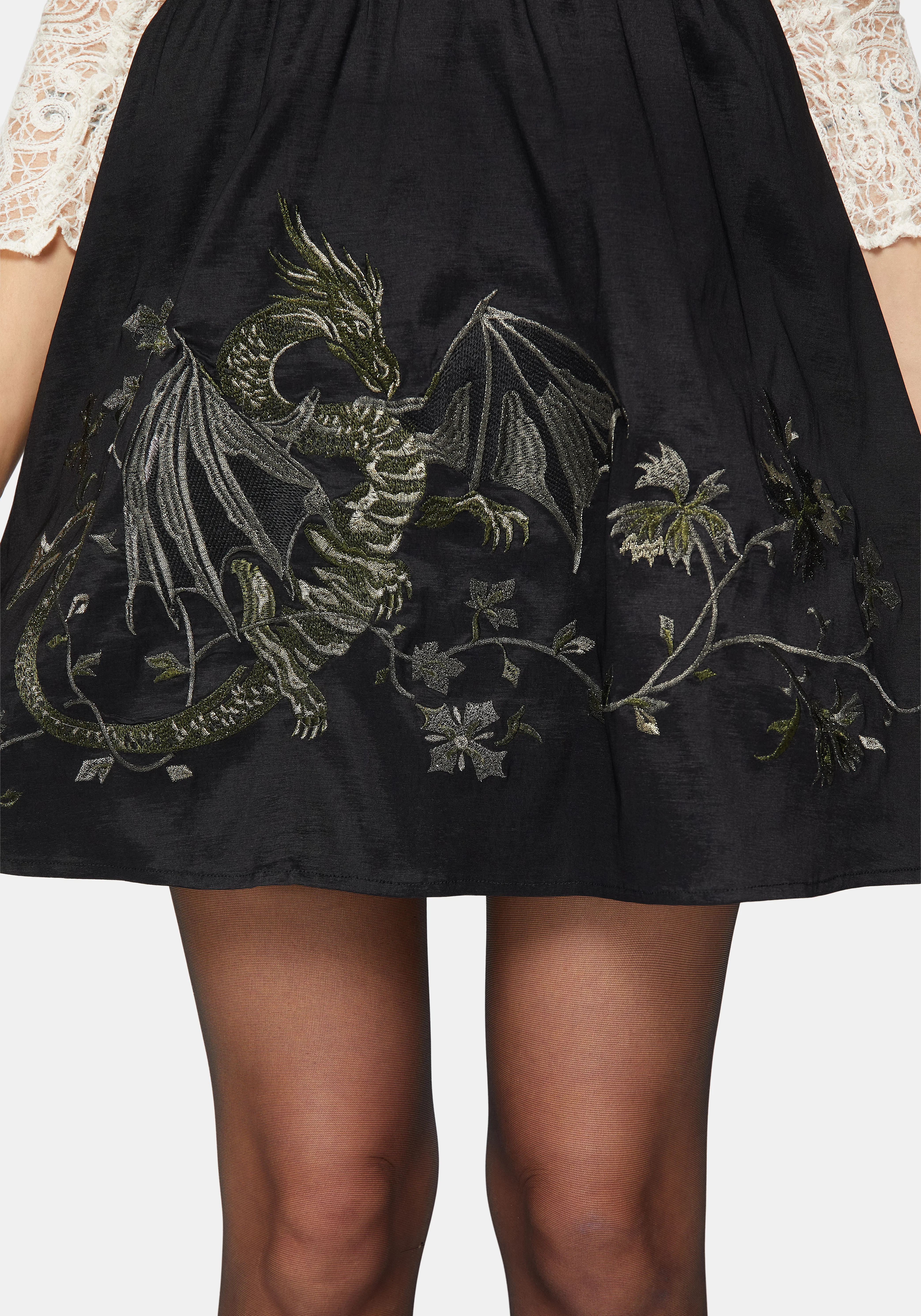 Muse Dragon Embroidery Strapless Mini Dress - Image 2