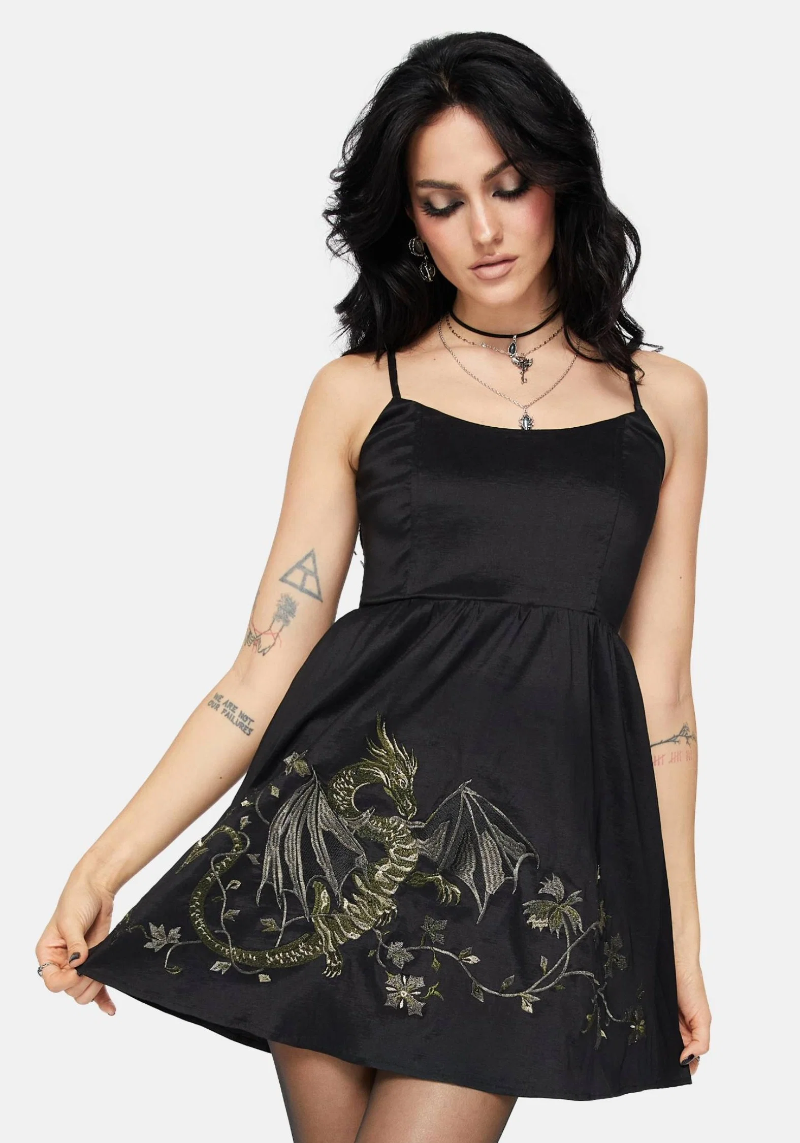 Muse Dragon Embroidery Strapless Mini Dress - Image 8