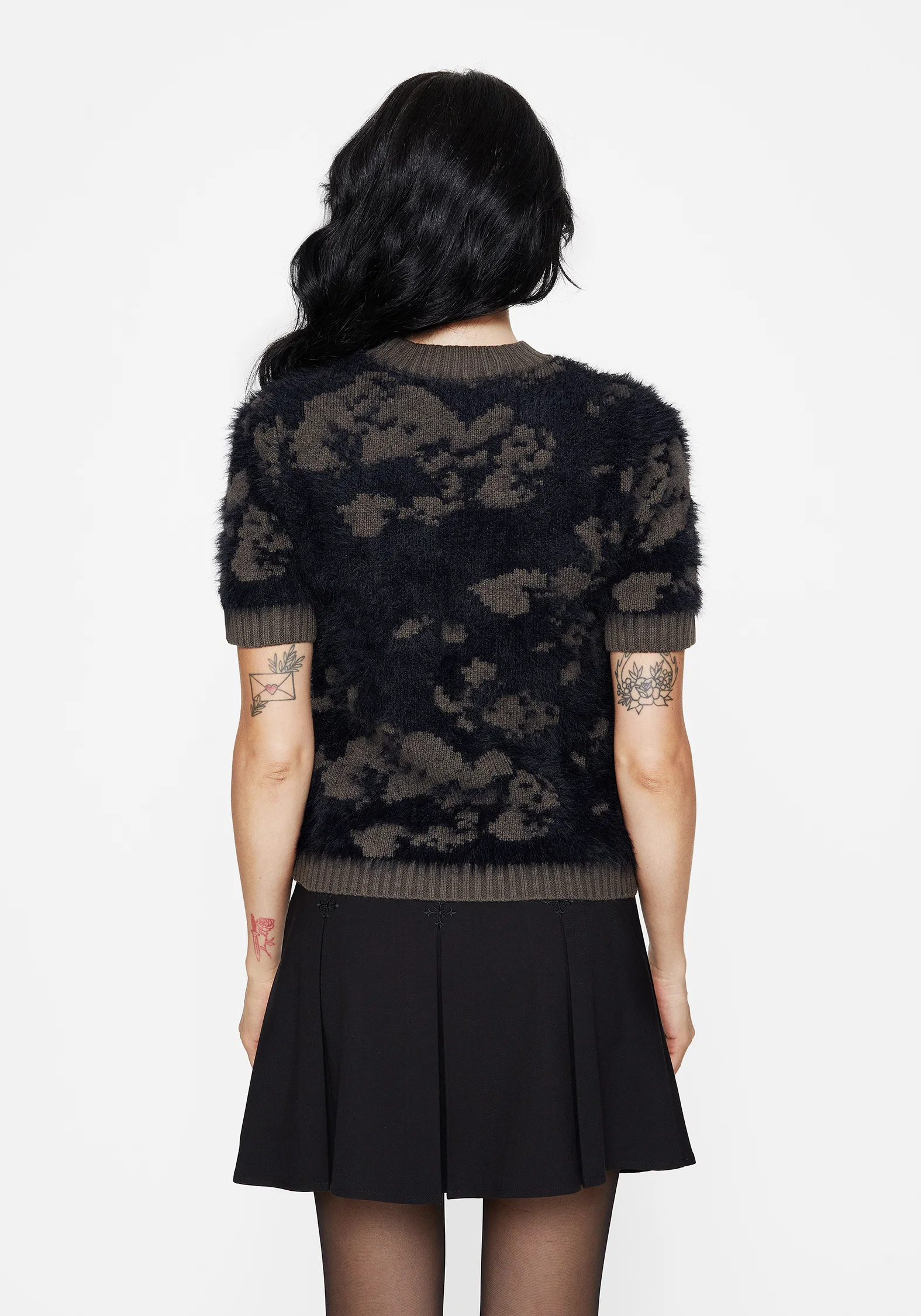 Myra Fluffy Short Sleeve Knit Top - Image 3