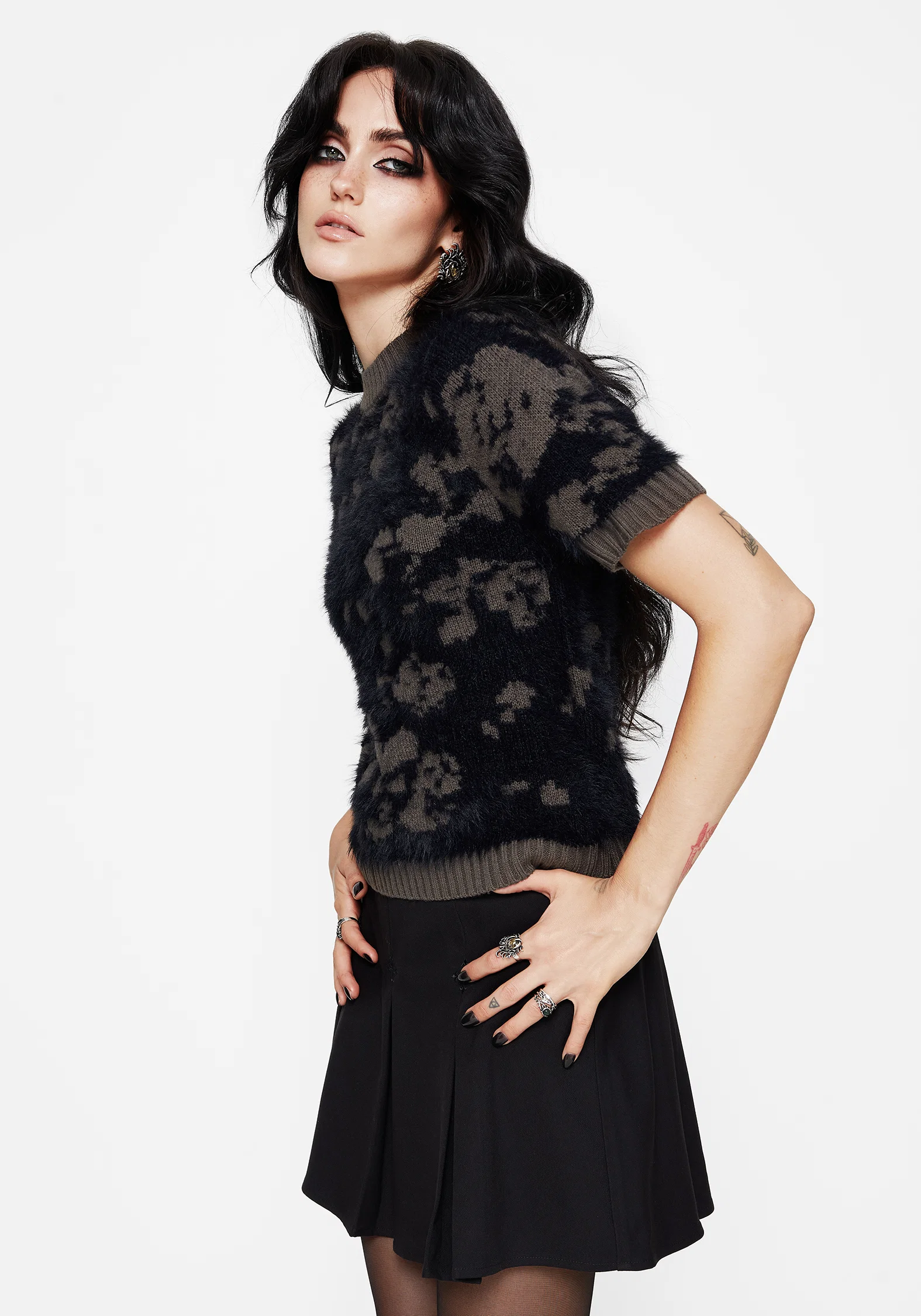 Myra Fluffy Short Sleeve Knit Top - Image 5