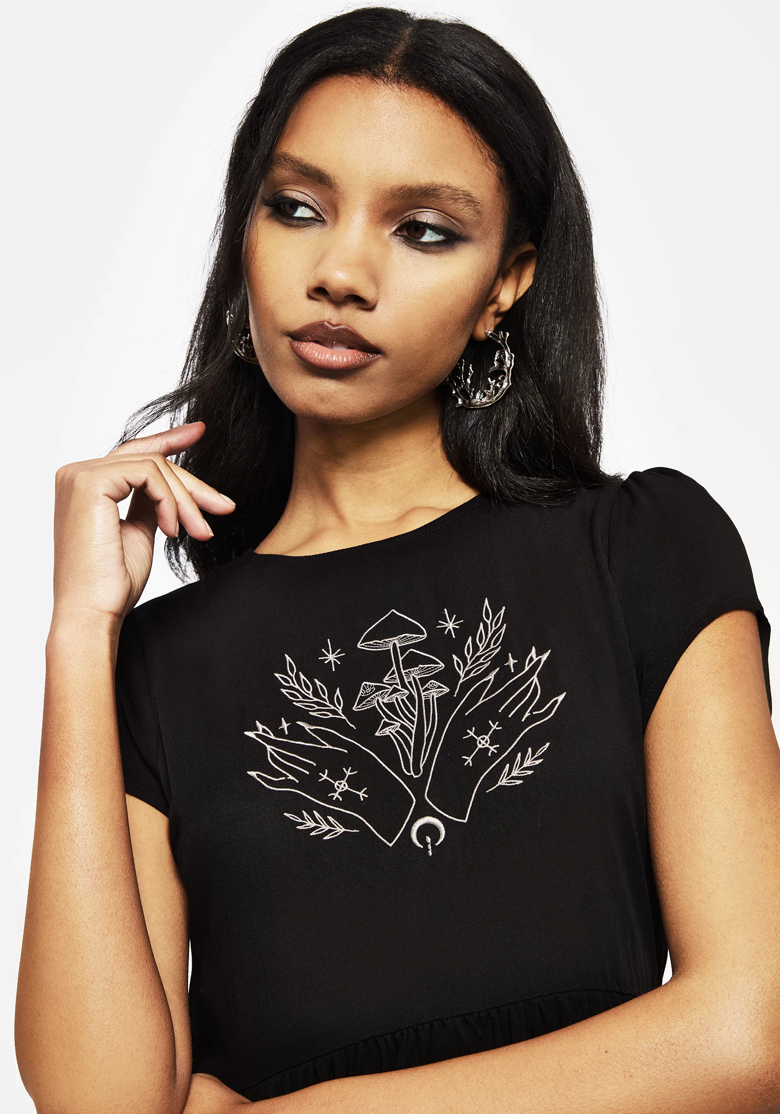 Mystify Embroidered Skater Mini Dress - Image 2