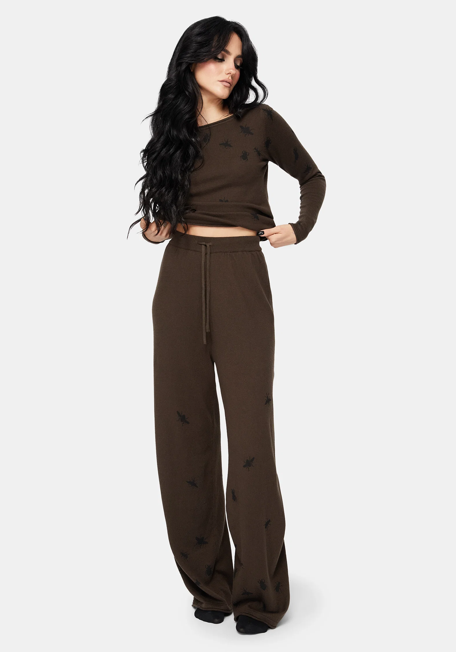Mythidra Bug Printed Lounge Knit Trousers - Image 4