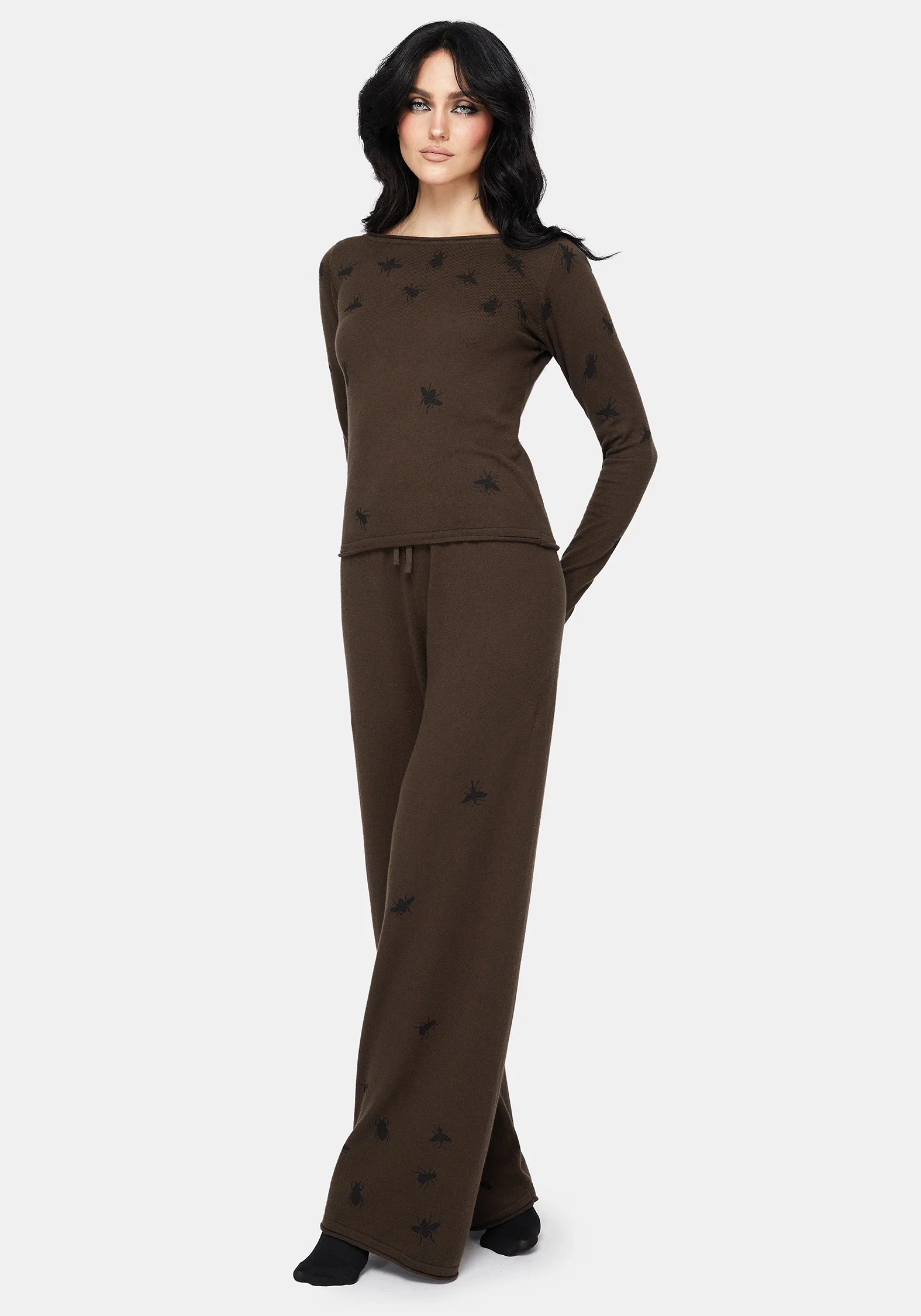 Mythidra Bug Printed Lounge Knit Trousers - Image 5
