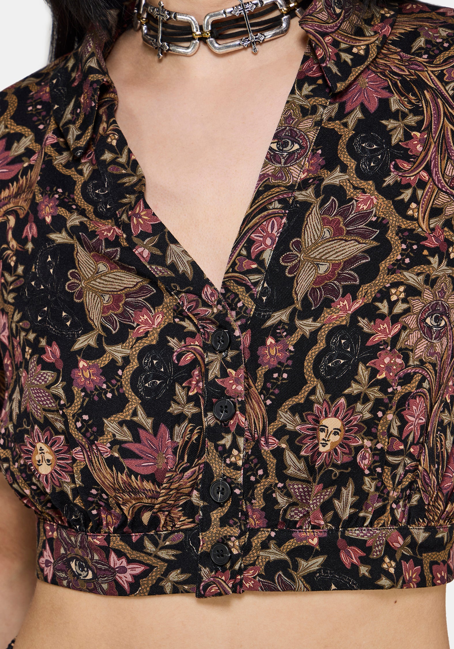Mythos Print Crop Shirt - Image 2