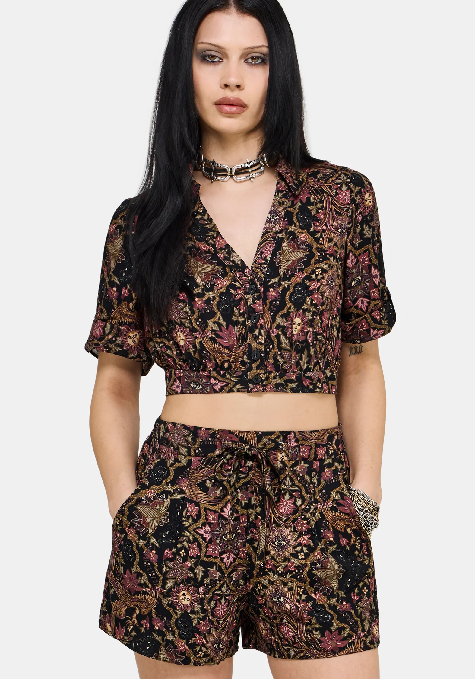 Mythos Print Crop Shirt - Image 4