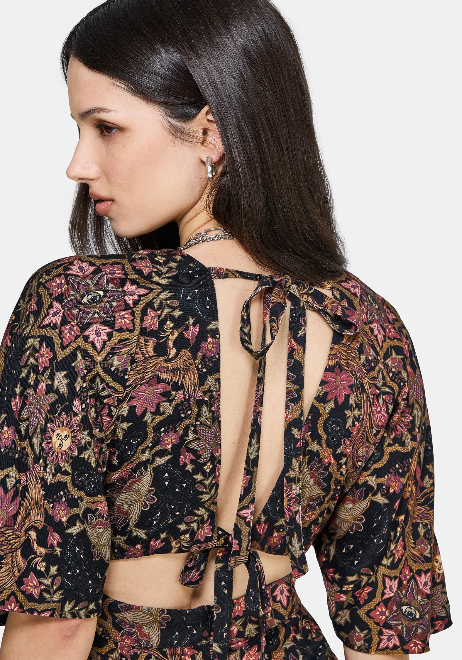 Mythos Print Kimono Sleeve Playsuit - Image 2