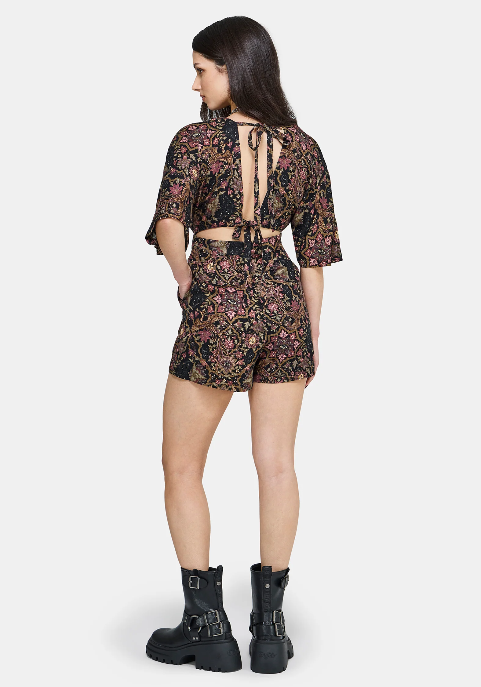 Mythos Print Kimono Sleeve Playsuit - Image 5