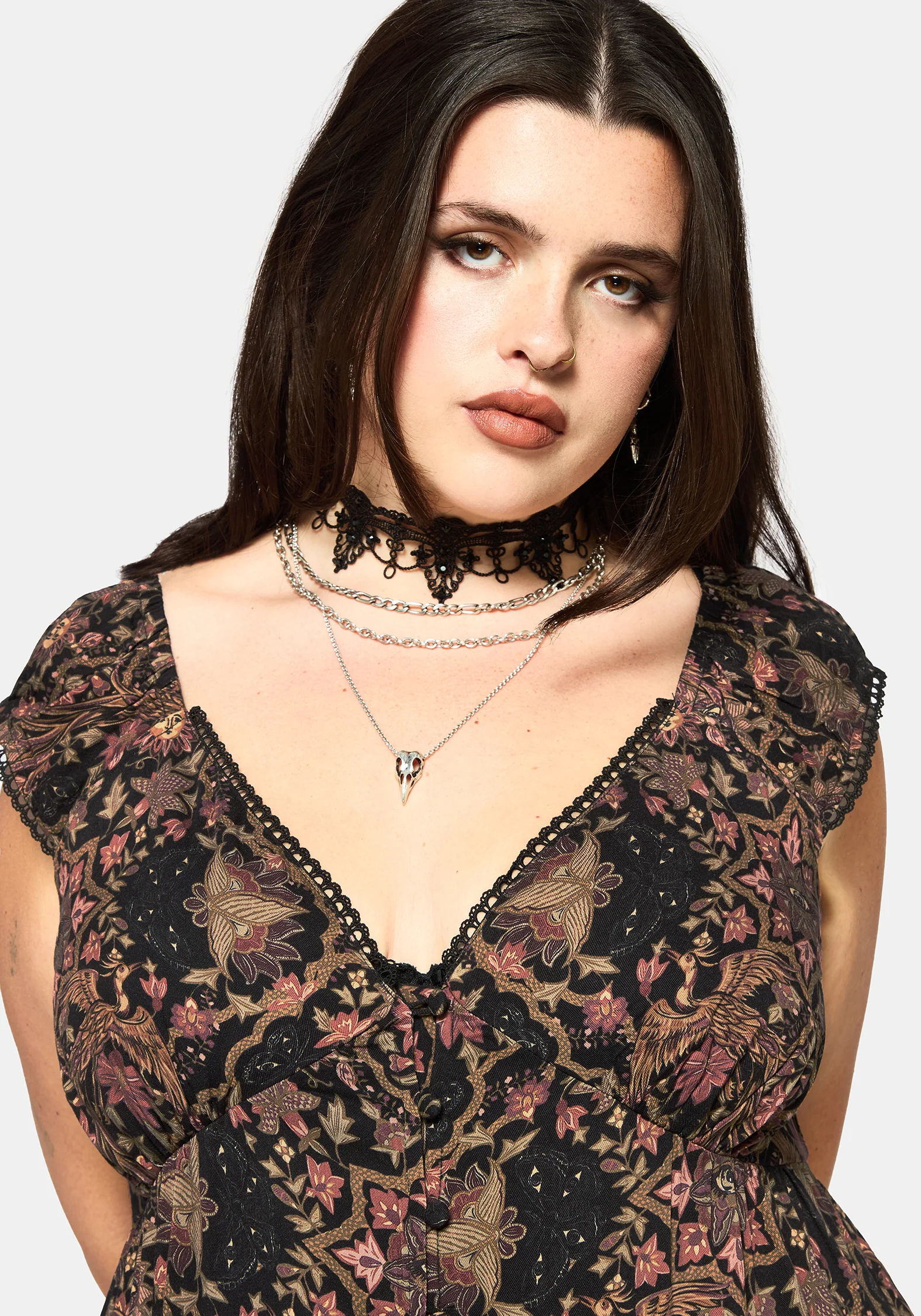 Mythos Print Milkmaid Smock Midaxi Dress - Image 9