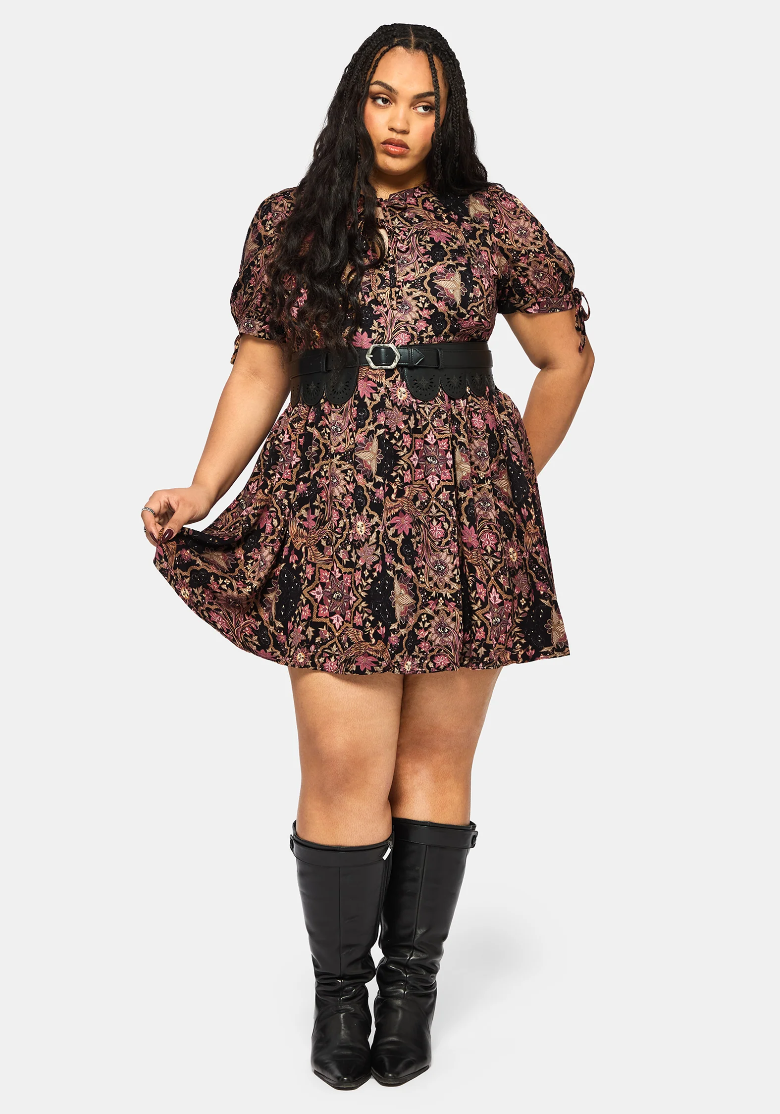 Mythos Print Tie Front Mini Dress - Image 7
