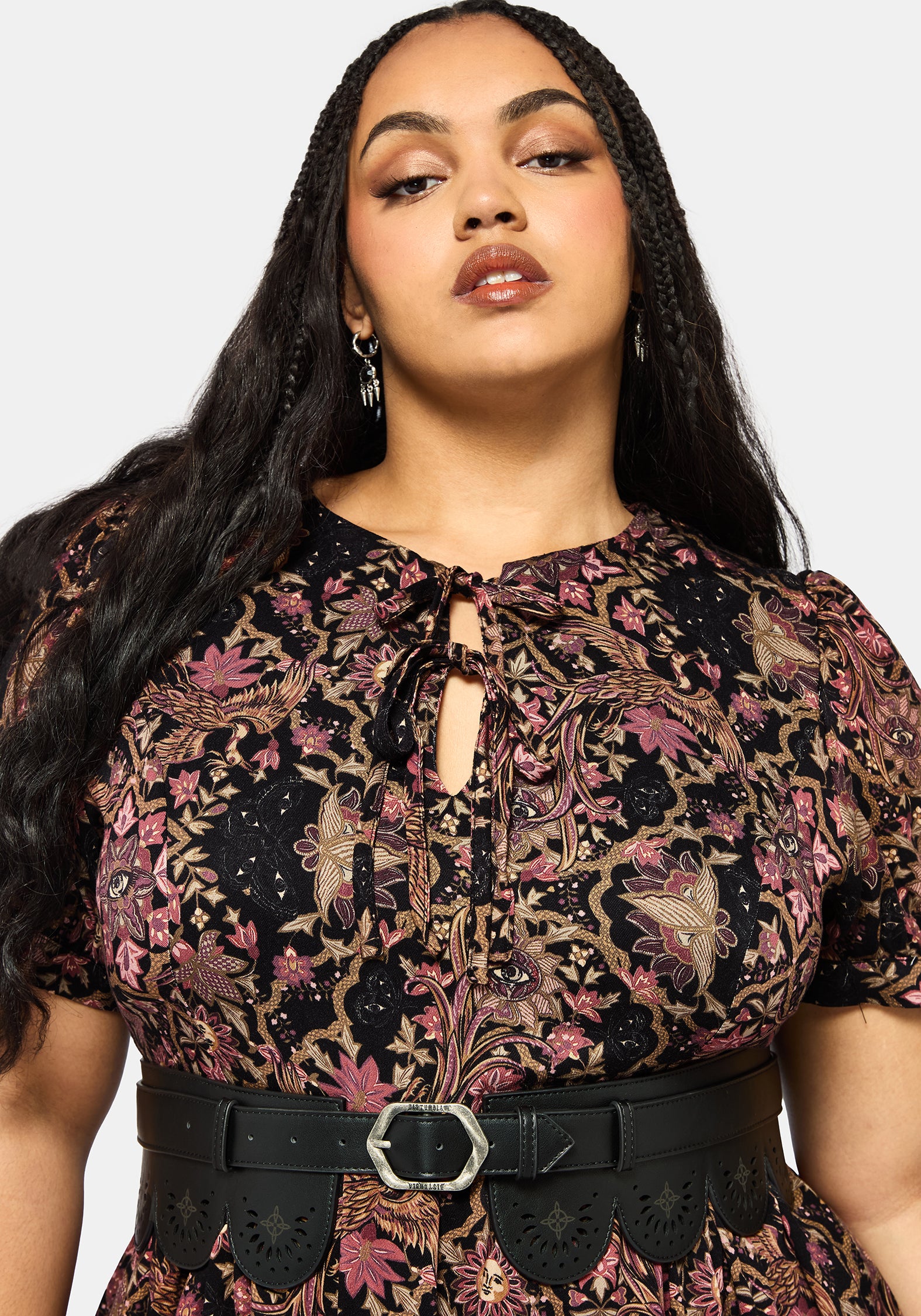 Mythos Print Tie Front Mini Dress - Image 8
