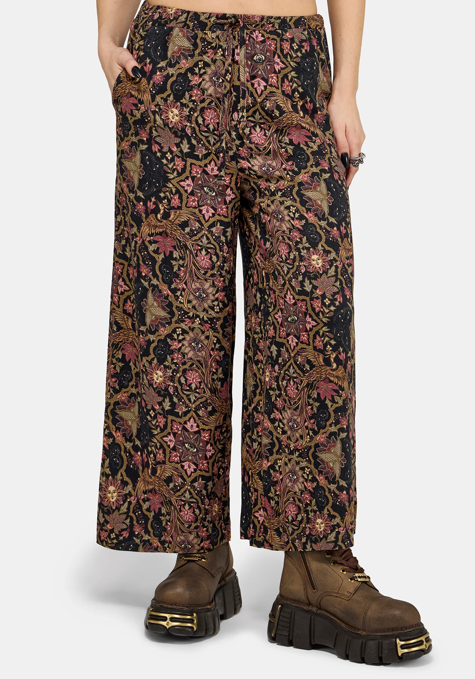 Mythos Print Wide Leg Culotte - Image 4