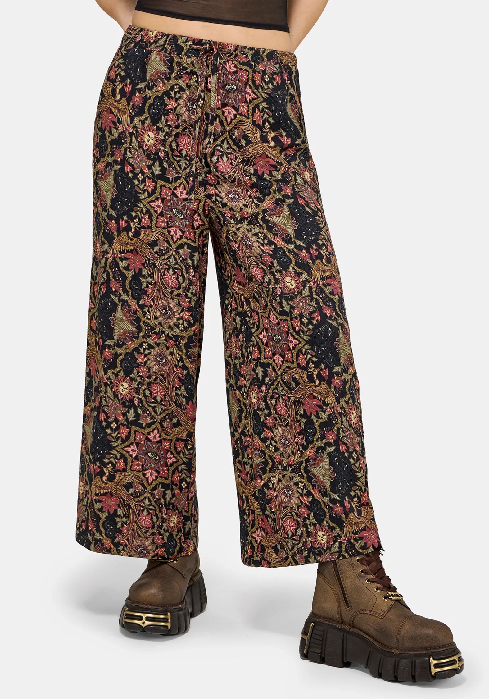 Mythos Print Wide Leg Culotte - Image 5