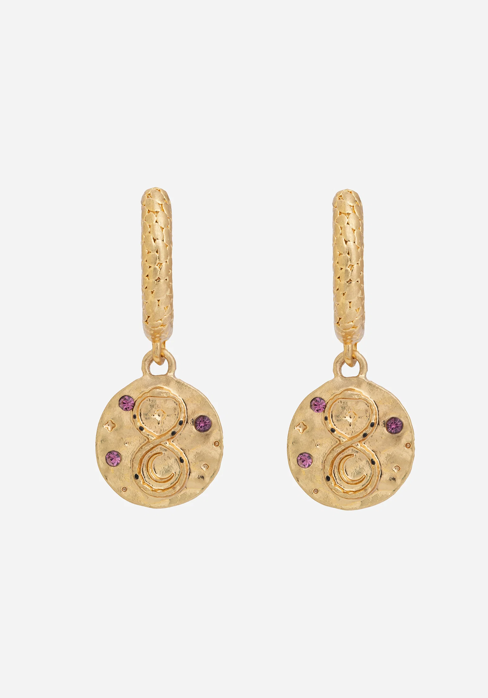 Naja Snake Charm Hoop Earrings - Image 2