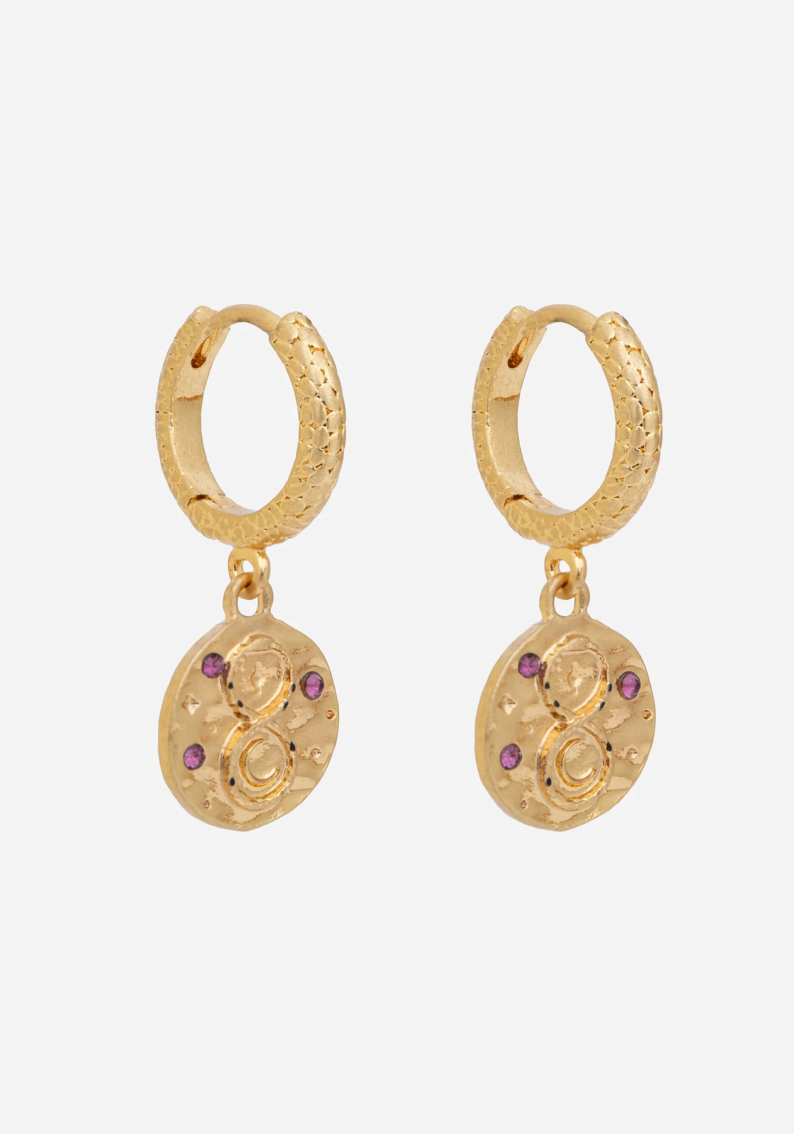 Naja Snake Charm Hoop Earrings - Image 3