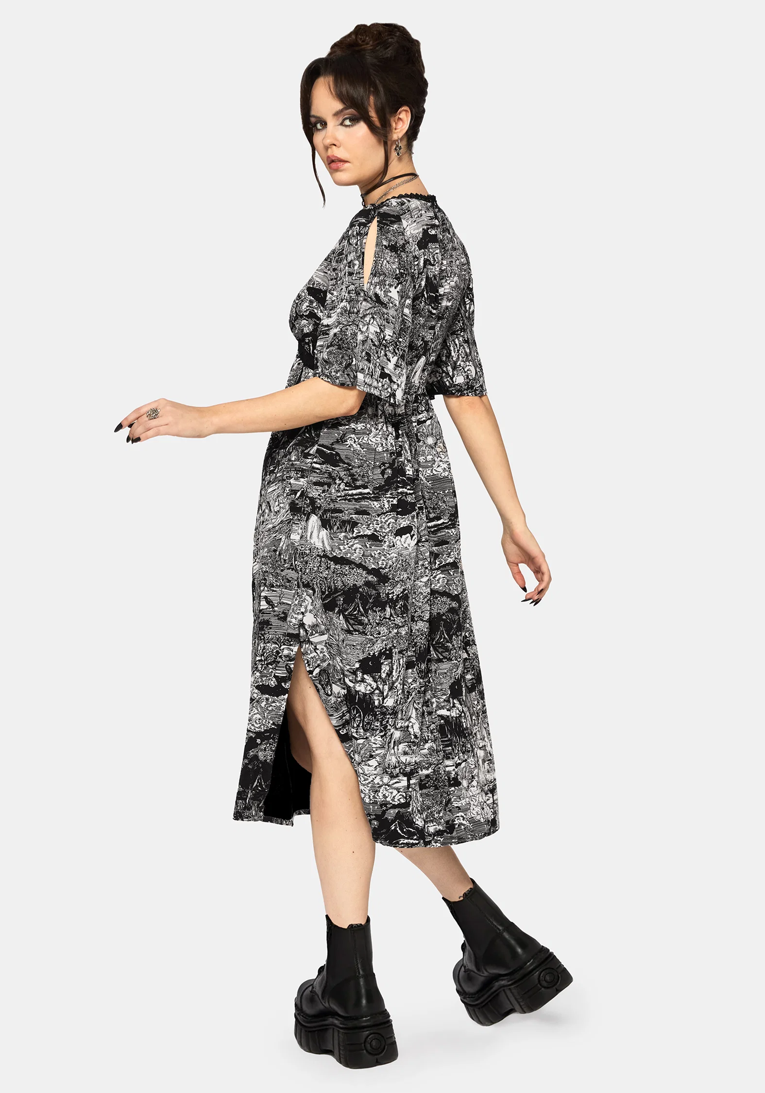 Nara Boudicca Printed Midi Dress - Image 3