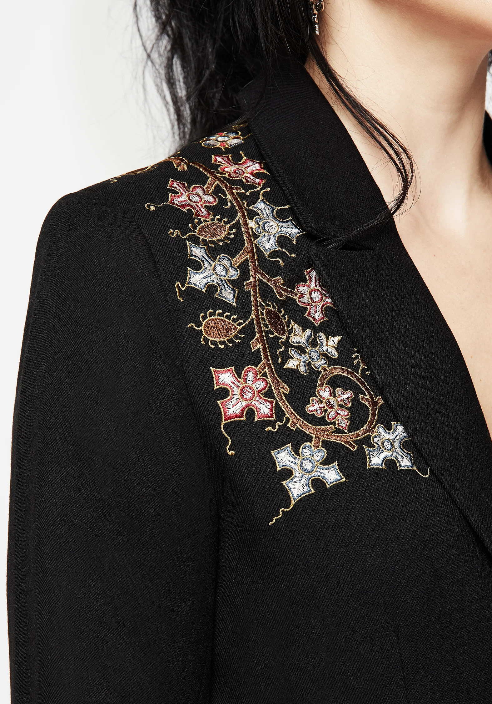 Nasturtium Floral Embroidered Relaxed Blazer - Image 2
