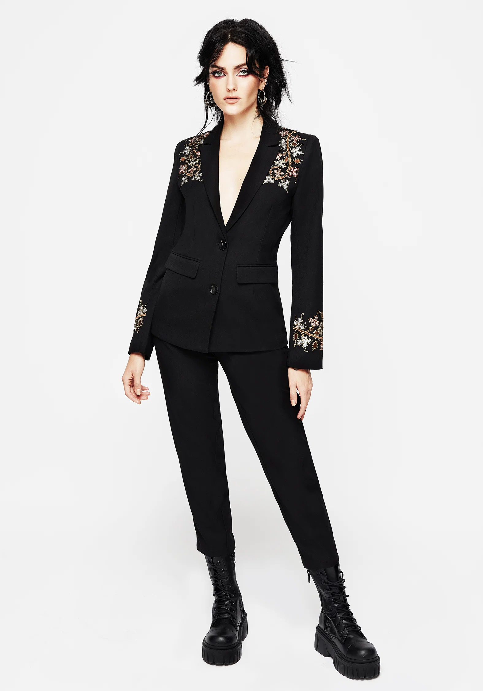 Nasturtium Floral Embroidered Relaxed Blazer - Image 6