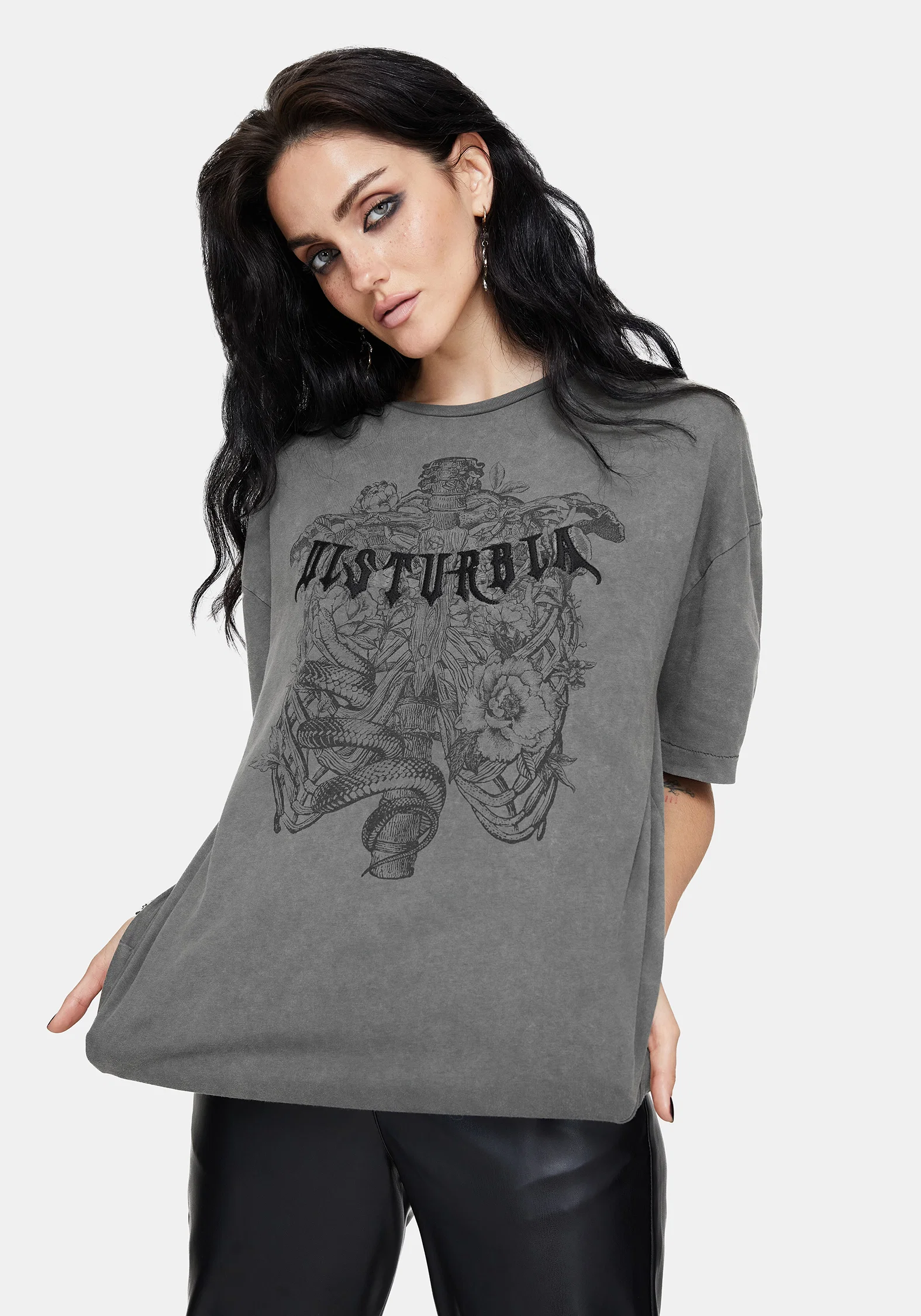 Neikea Ribcage Graphic Oversized Cotton T-Shirt - Image 4